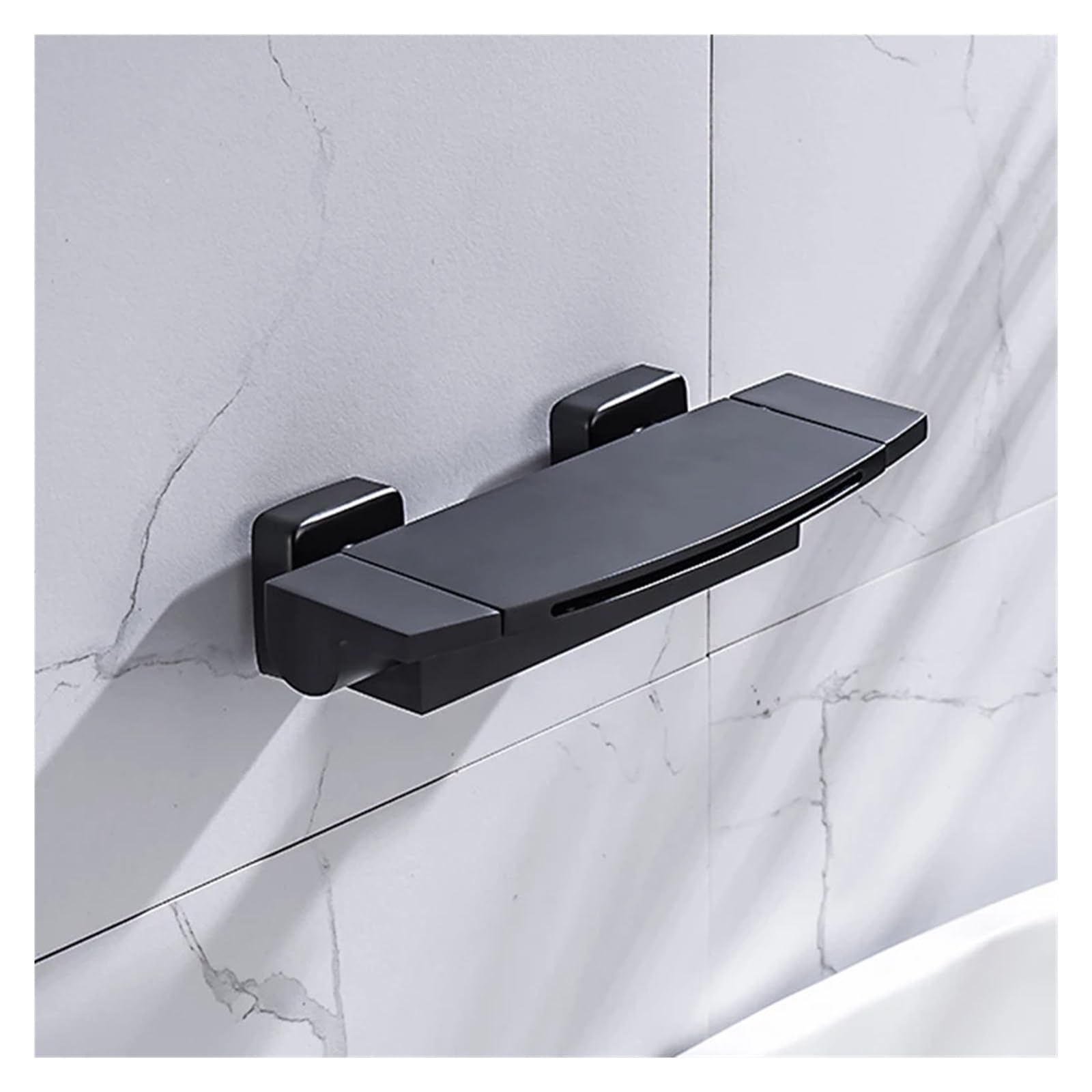 Robinet de douche cascade noir mat avec douchette murale pour salle de bains