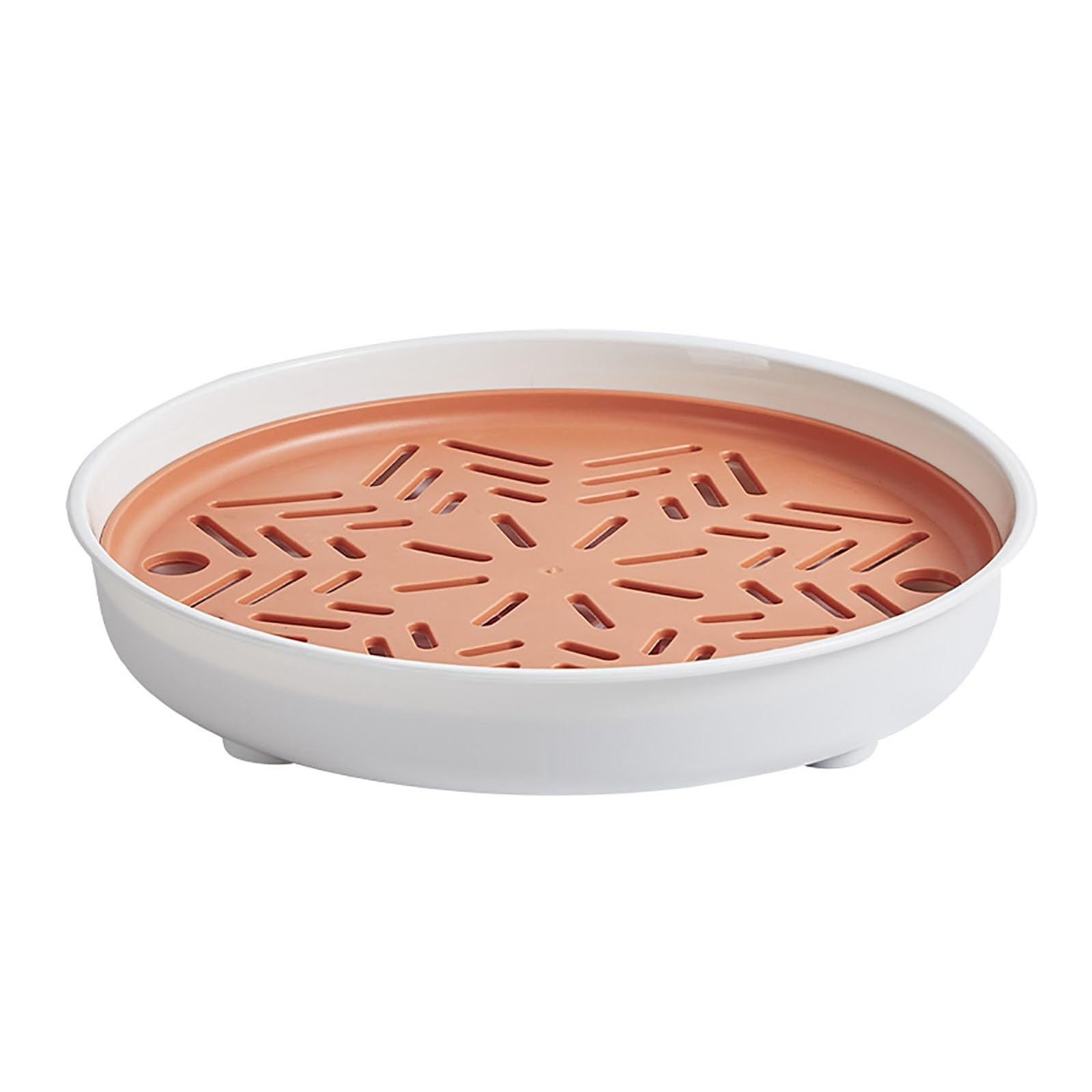 Bandeja de secado de platos de plástico de 2 niveles con estante extraíble y bandeja de goteo de borde elevado para juegos de té, frutas y aperitivos, 28 x 5 cm