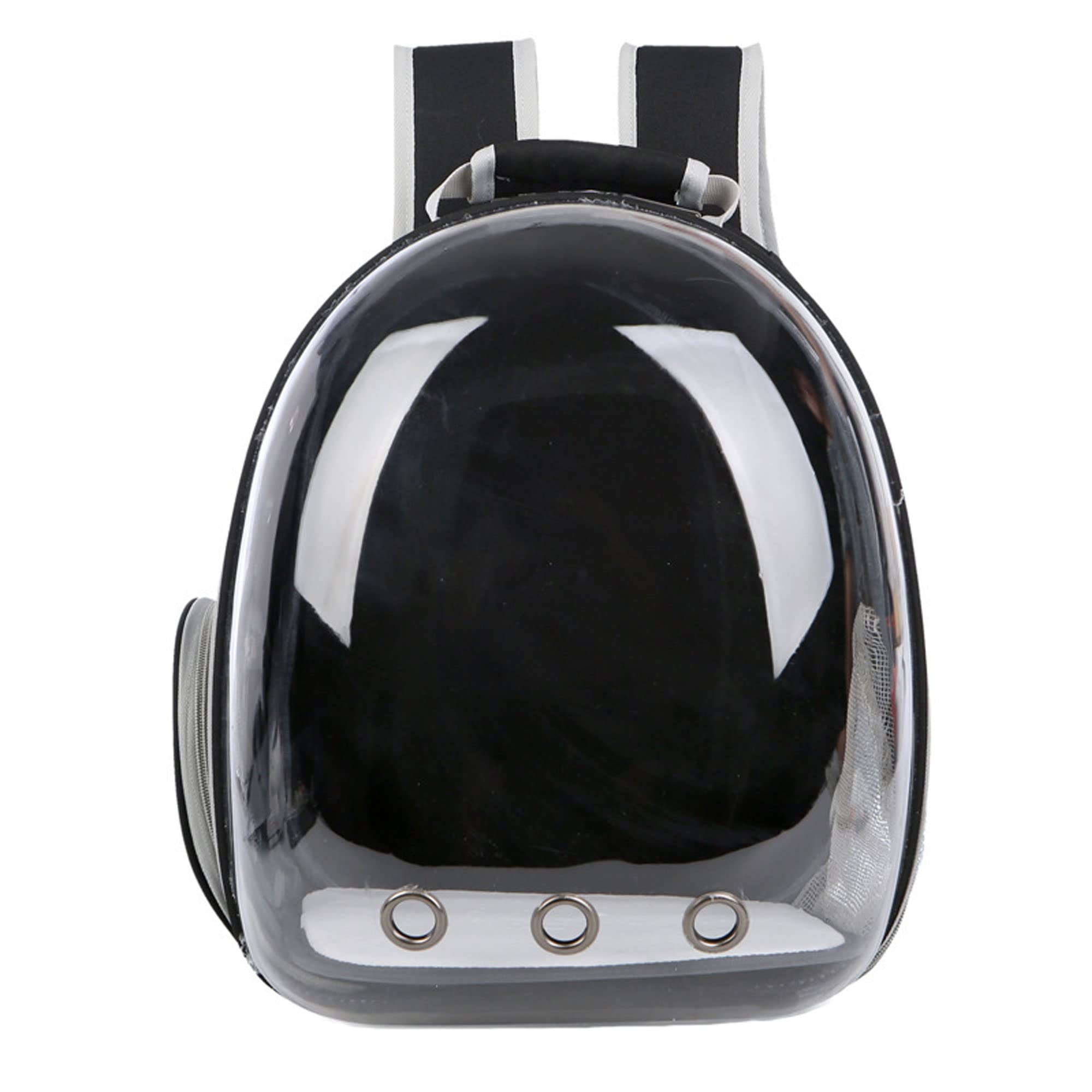 Dressnu Mochila para mascotas, bolsa de hombro transparente, bolsa portátil, transpirable, color negro