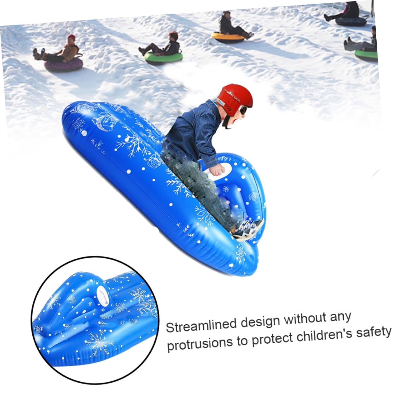 VICASKY Slitta da Neve Gonfiabile in Pvc Cerchio Resistente per Ragazzo Ragazza Attrezzatura da Sci Leggera e Portatile per Giochi sulla Neve