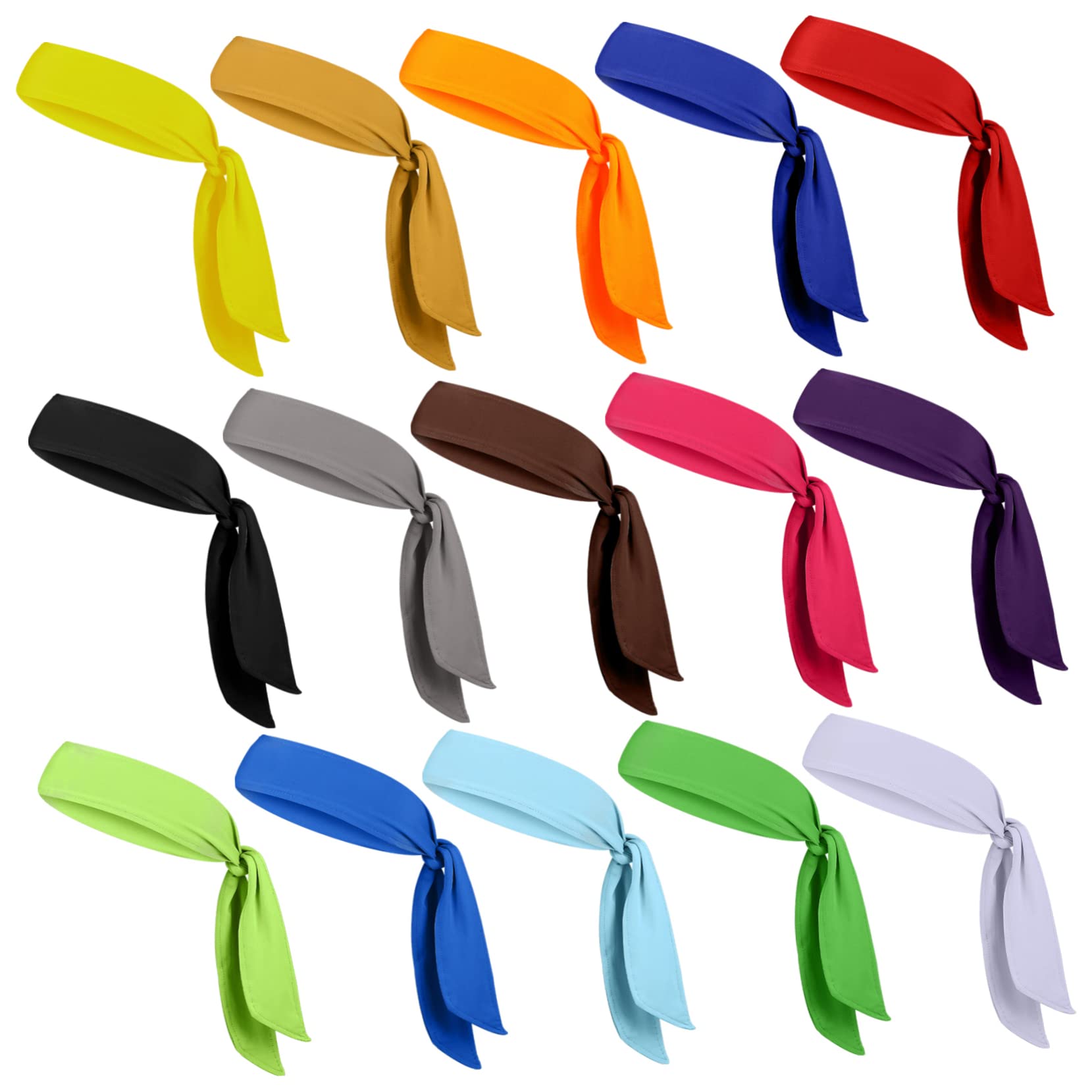 Diademas Deportivas 15 Piezas Elásticas Absorbentes para Hombres y Mujeres