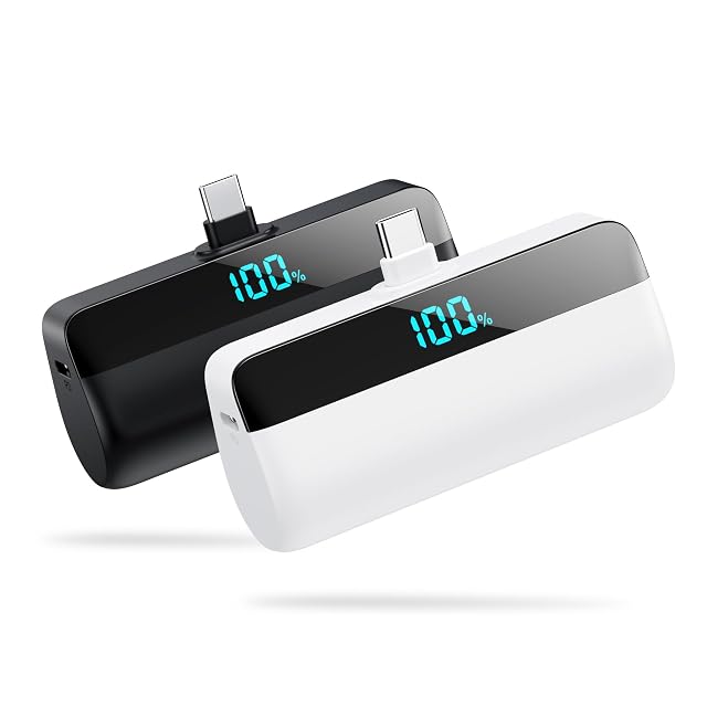 2-Pack Mini Portable Charger for iPhone 17 16 15 Upgraded 5500mAh PD Fast Charging USB C Power Bank