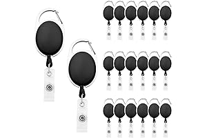 20 Pieces Retractable Fushing Badge Holders for Office and Medical Professionals