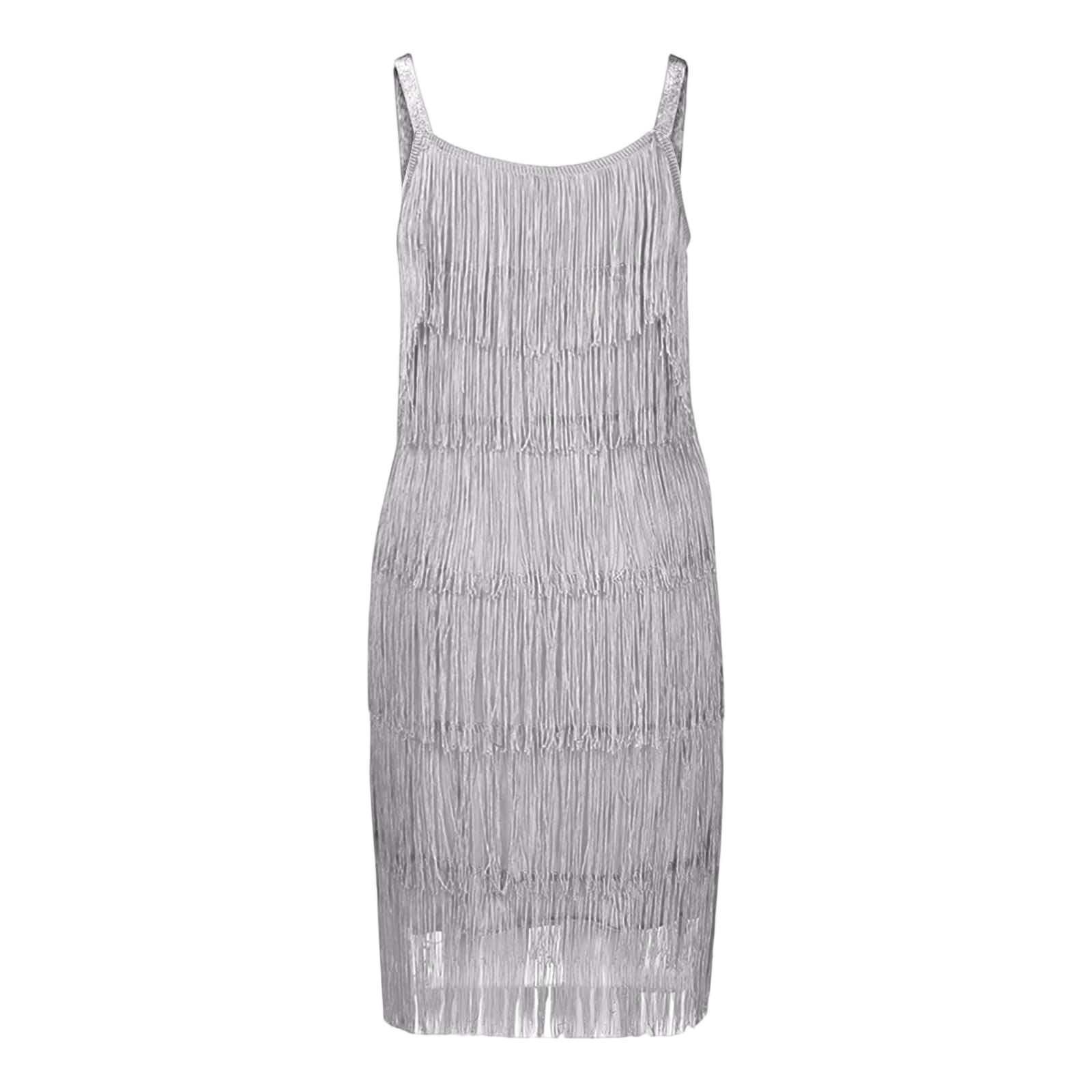 Abito Senza Maniche a Trapezio Donna con Nappe, Modello Stile Boho Chic, Perfetto per Un Look Estivo e Spiritoso