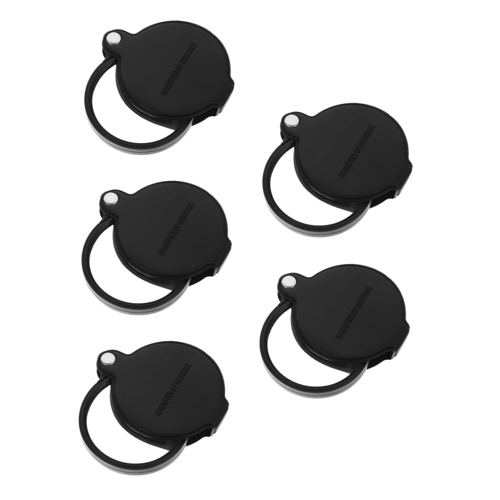 Lurrose 5St Lupe büchet plastikenten Magnifying Mirror vergrösserungsbrillen vergrößerungsglas hochstihl Magnifier Handvergrößerung Gadgets Schmuck tragbar wiederaufladbar Black