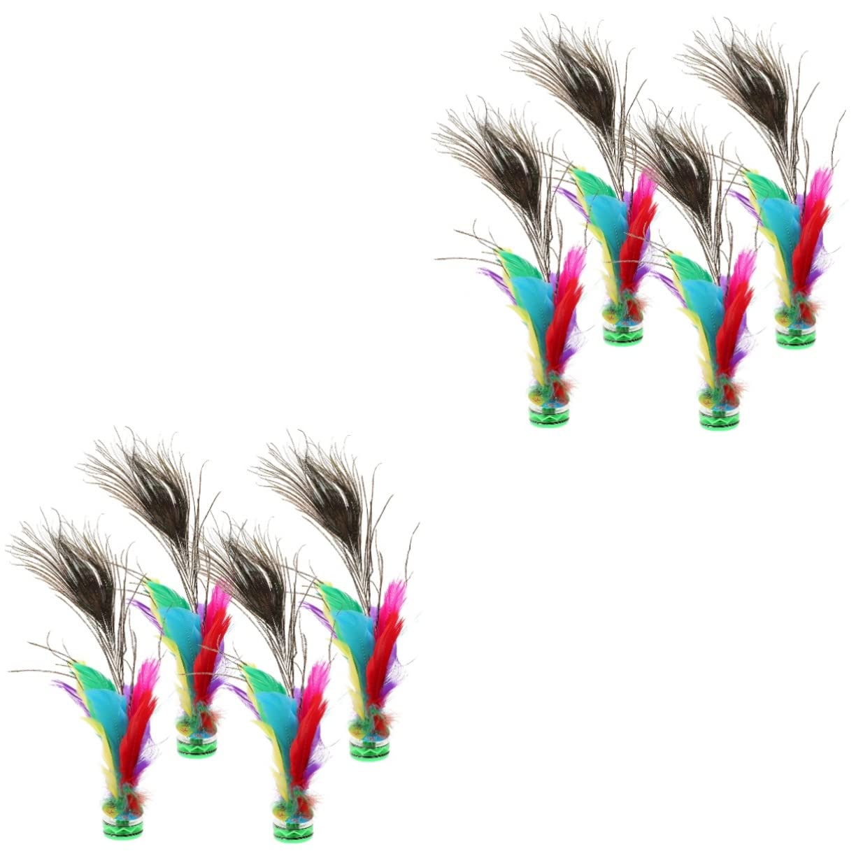 Garneck 2sets 4pcs Traditional Shuttlecock Exercise Leisure for Adults for Outdoor Indoor Fun Enhances Fitness Coordination 4pcs*2