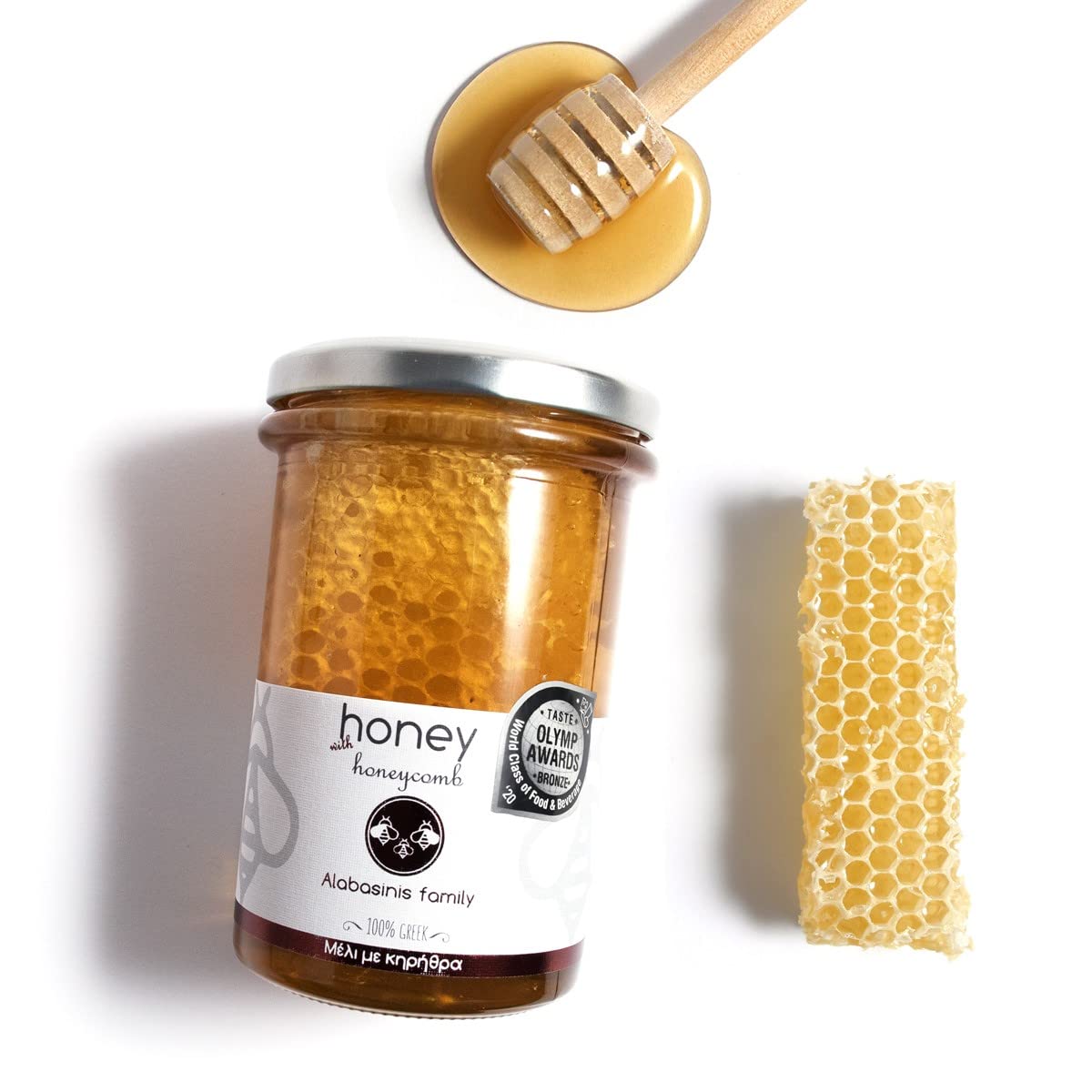 Alabasinis - Greek Honey Honeycomb Raw Natural Unfiltered, 400g