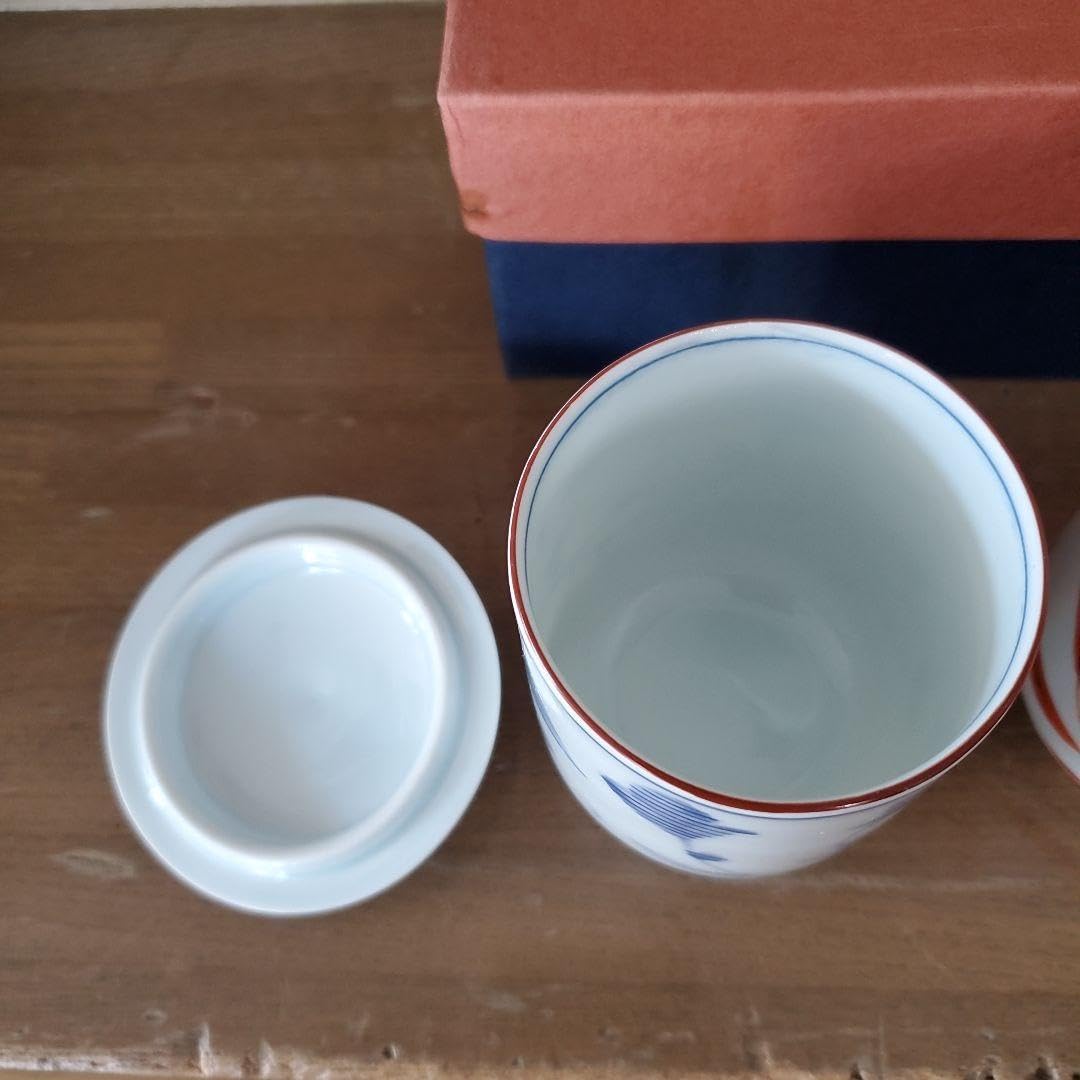Amazon.co.jp: たち吉 夫婦湯呑茶碗 蓋つき ペア つた唐草 SY-3