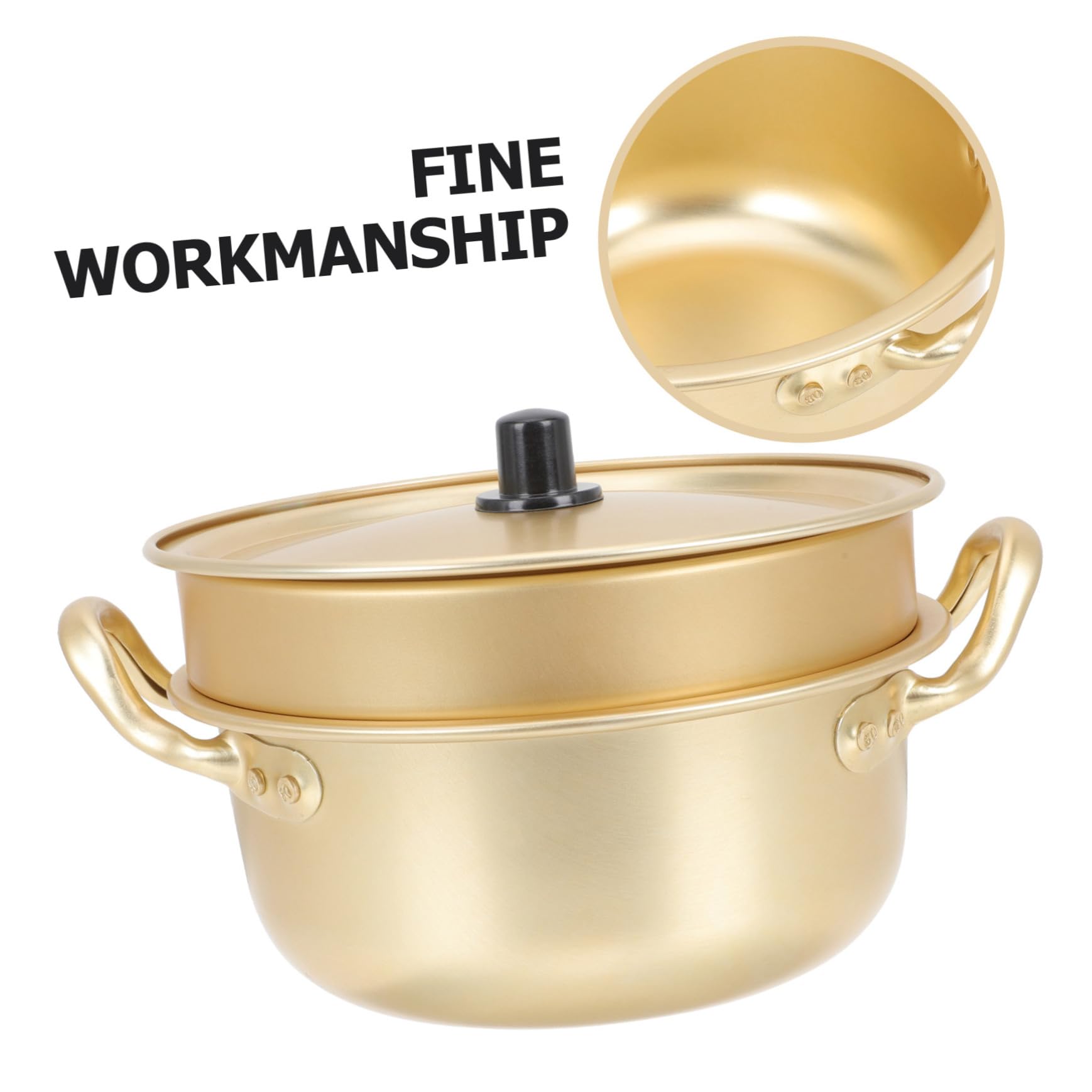 BRIGHTFUFU Aluminum Noodle Pot Multi-use Kitchen Set for Soup Pot Lid Cooking Induction Cookers