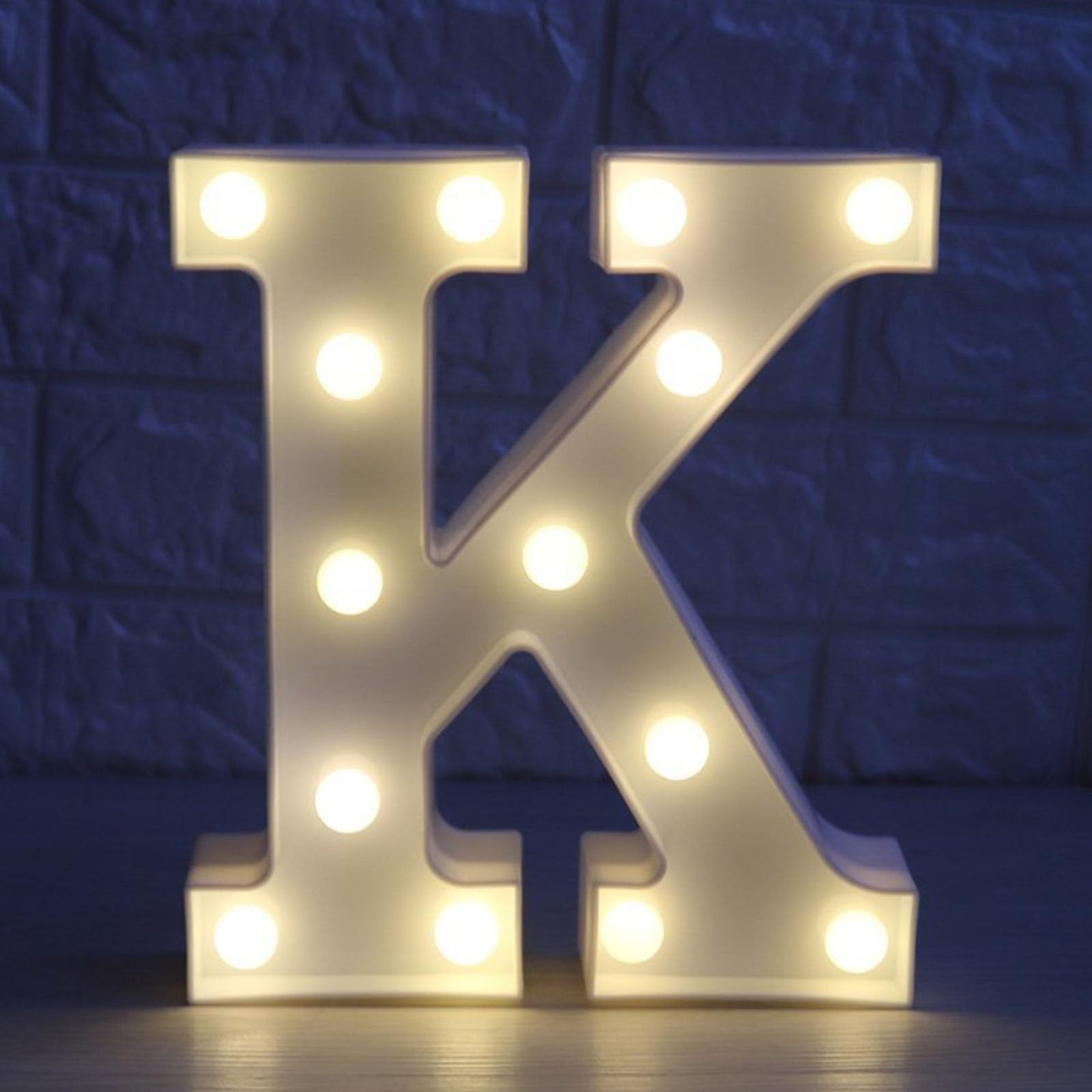 Marquee Letter Lights Sign Warm White LED Light Up Numbers 18th, 30th, 50th Birthday Party for Home Party Wedding Decoration (Color : Letter K, Size : 16CM/6.3in)