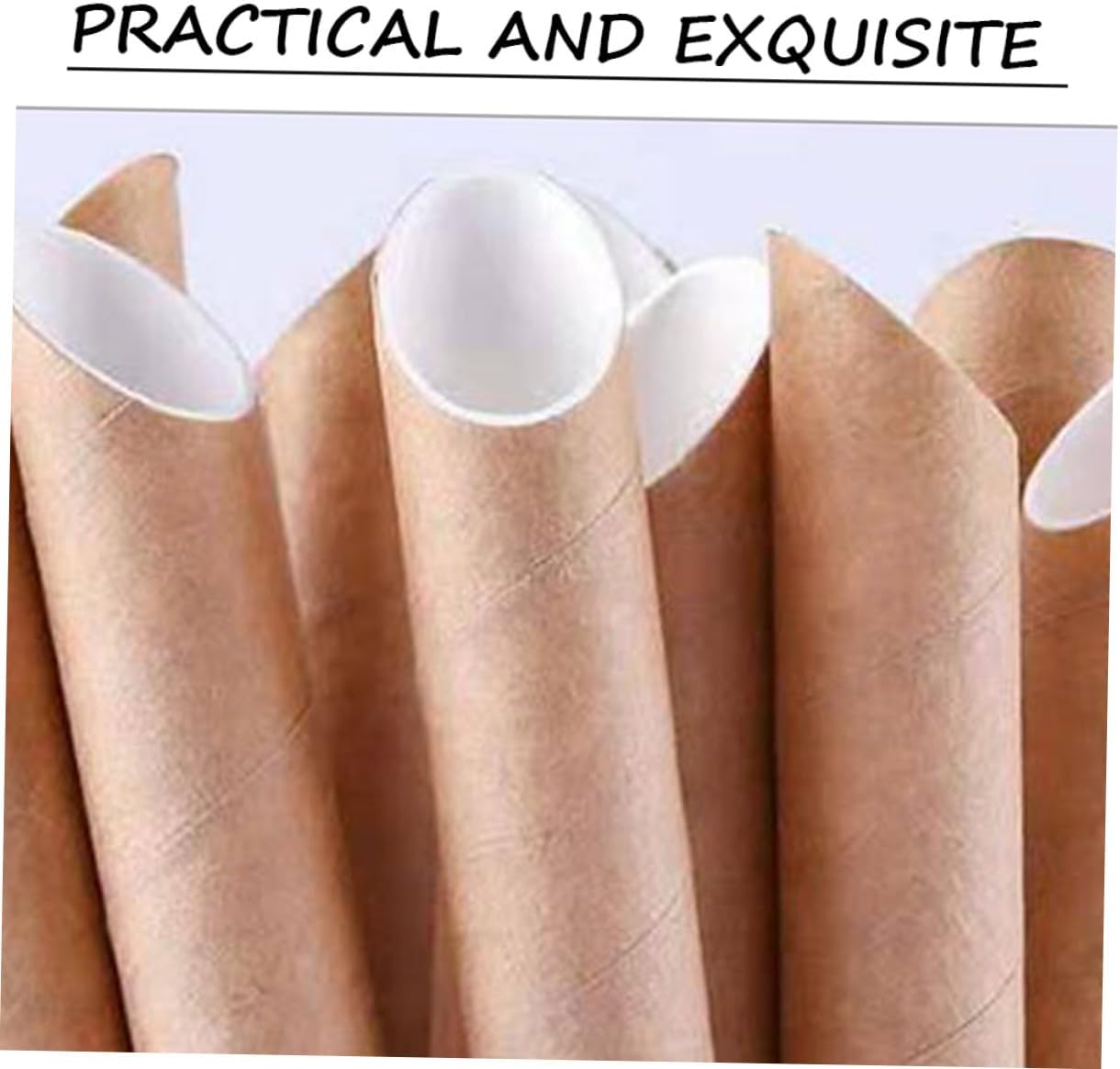 ERINGOGO Disposable Paper Drinking Straws 100 Pack Pulp Milk Tea Straws 12x200mm with Diagonal Cut for Juice and Household Use