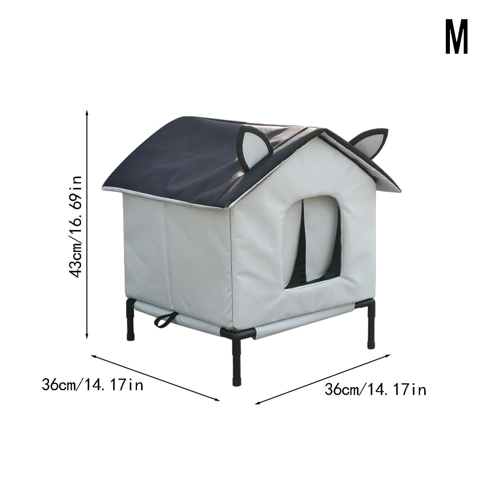 Cuccia Esterna per Gatti Resistente alle Intemperie Cuccia Rialzata Calda | Cuccia Cani Impermeabile Adatto a Animali Randagi, Cortile, Giardino, Patio, Portico e Garage