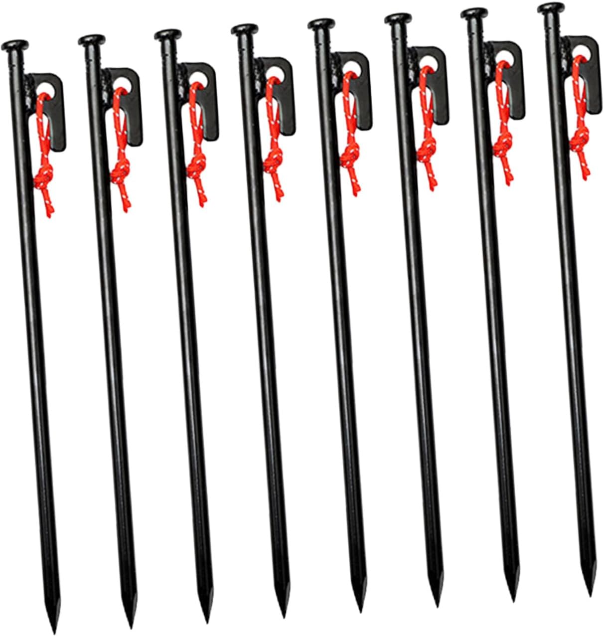 8pcs Heavy Duty Metal Tent Stakes Yard Ground Pegs with Storage Bag for Camping Outdoor Tarp Tent Accessories Windproof Fixing