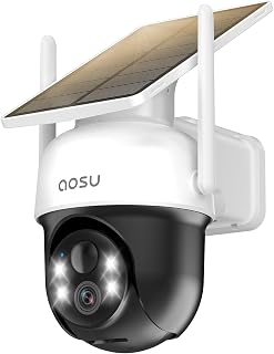 AOSU Solar Camera Security Outdoor - 100% Wire-Free Security Cameras Wireless Ou