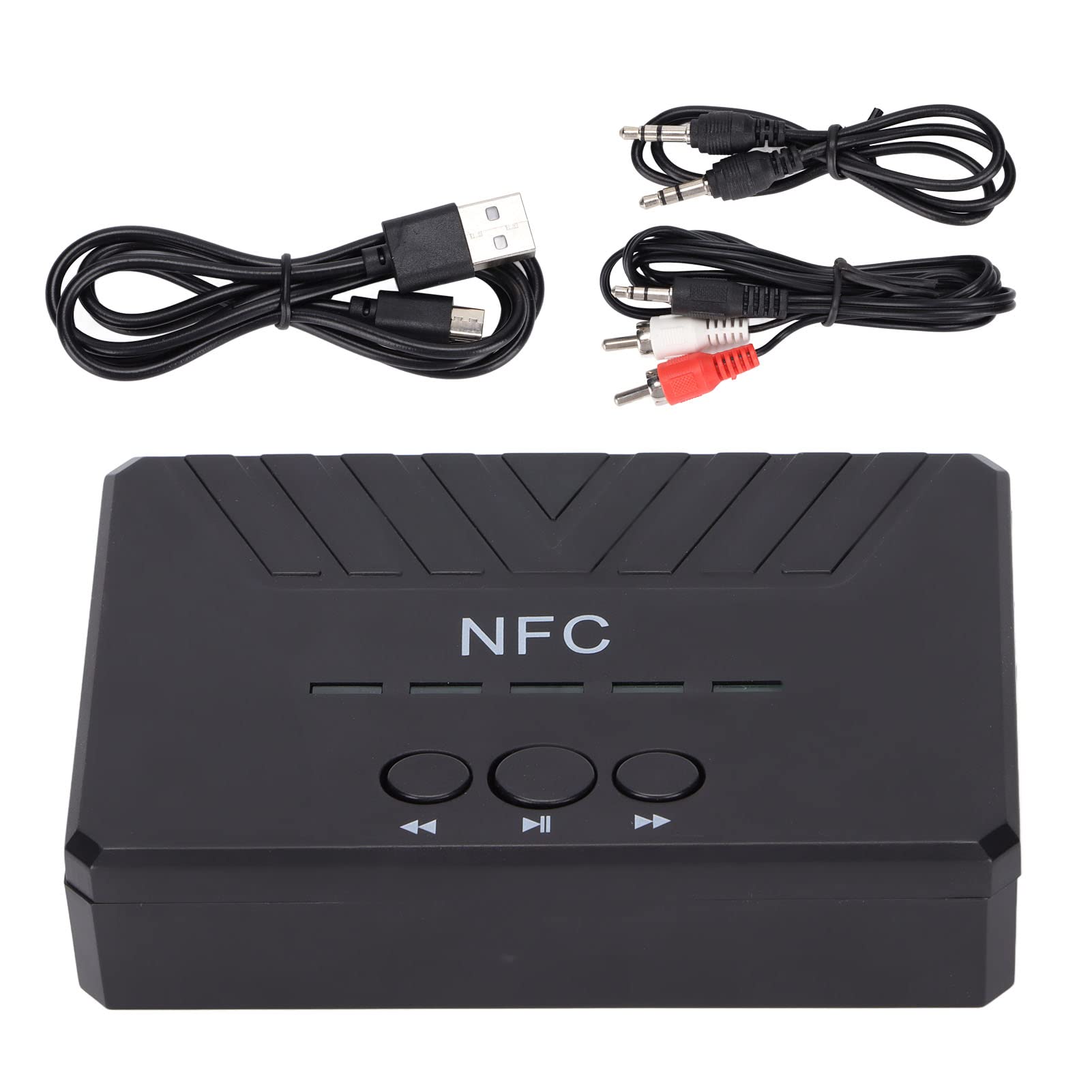 PUSOKEI Ricevitore e Trasmettitore Bluetooth 6.0, Ricevitore e Trasmettitore Audio Wireless con Funzione Broadcast TX/R X, Ingresso Aux/Mic/BT