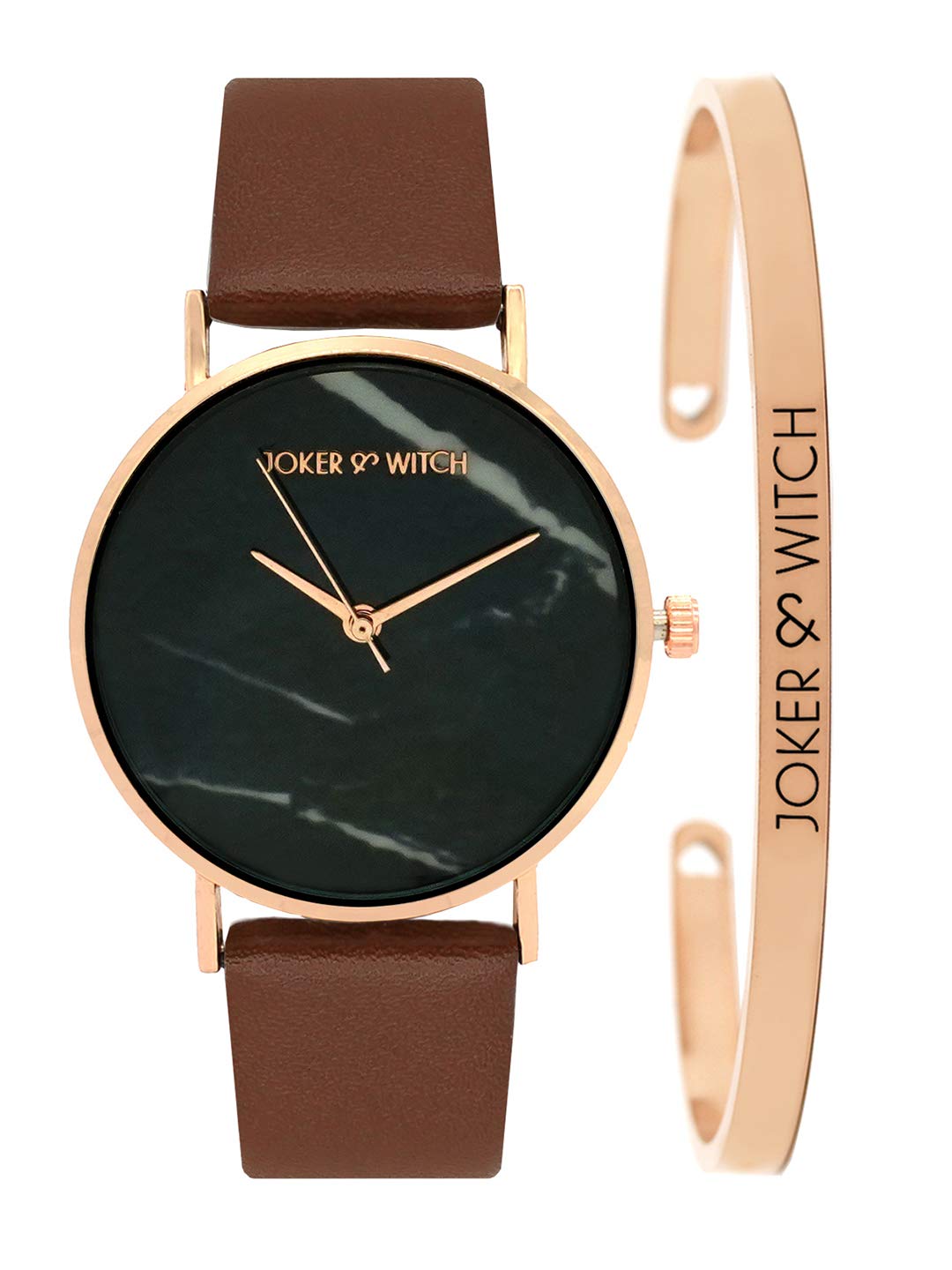 Joker & Witch Leather After Dusk Analogue Watch Bracelet Stack For Women, Black Dial, Brown Band (B08TC35QKR) Amazon Price History, Amazon Price Tracker
