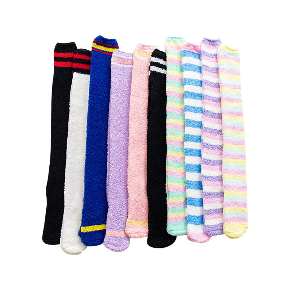 MIDJ Warme Socken,Damen Überkniestrümpfe Winter Warme Socken Einfarbig Grau Plüsch Fleece Komfortsocken Weiche Überkniestrümpfe Überkniestrümpfe Warme
