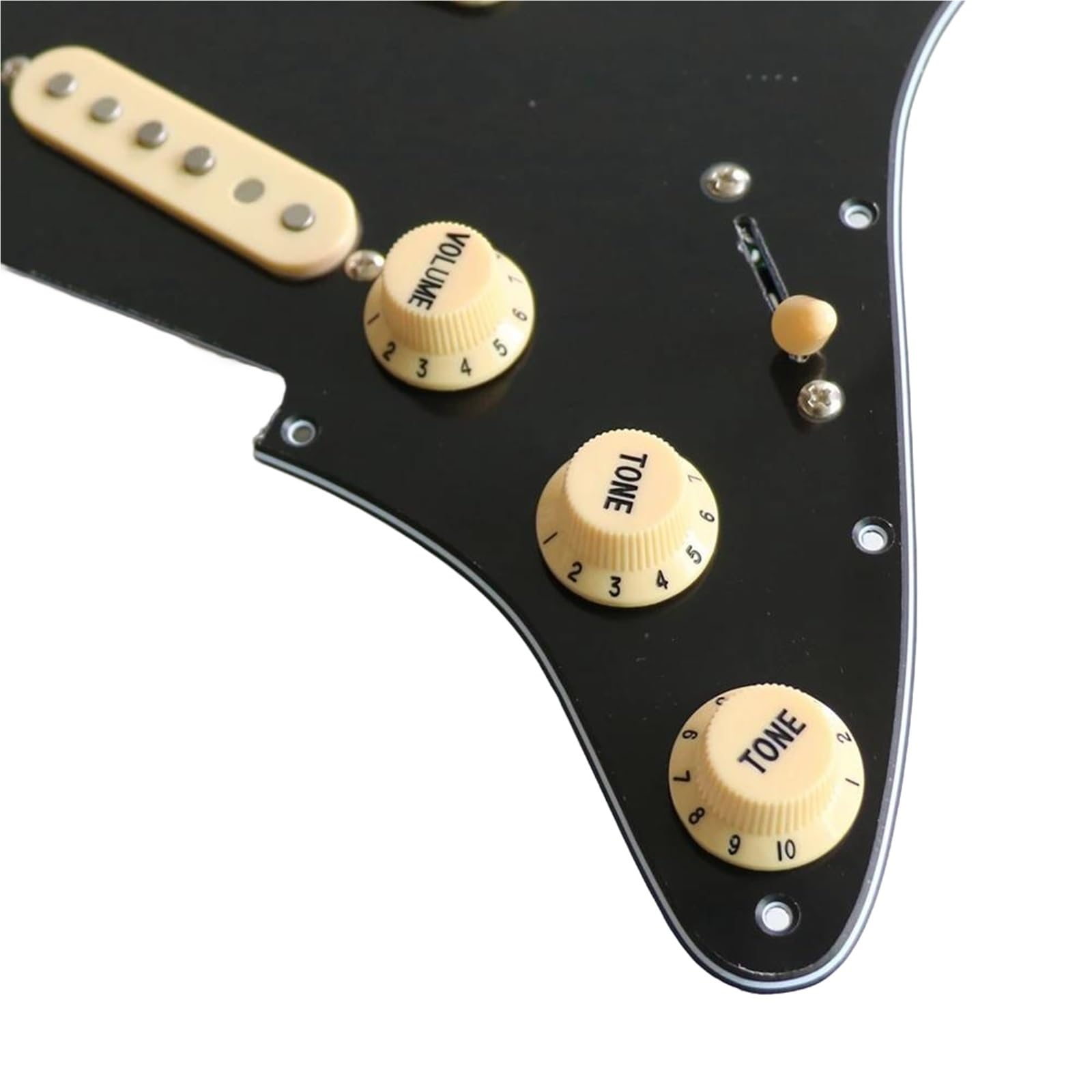 Pickguard Załadowany Do Gitary Wstępnie Okablowana Maskownica Gitarowa | Przewodowe Przetworniki Alnico SSS Loaded Black Pickguard Assembly(Black)