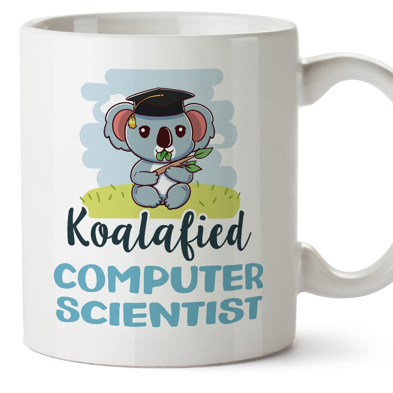 MUGFFINS Computer Scientist Man Mug - in English - Koalafied - Funny Gift for Colleagues - Ceramic 11oz Mug