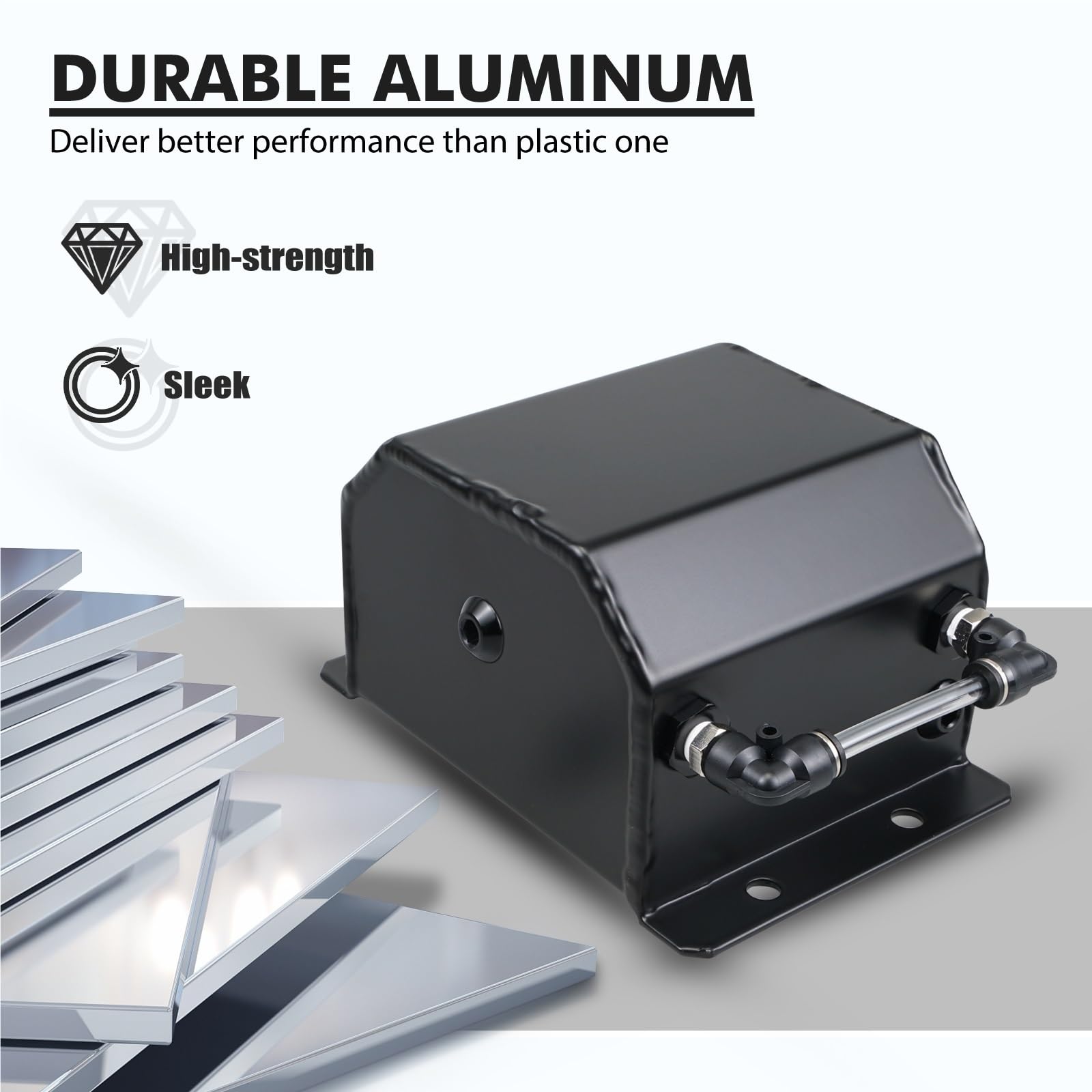liquide de refroidissement Bouteille de récupération d'eau refroidissement universelle en aluminium 1 L avec bouchon, accessoires universels pour voiture