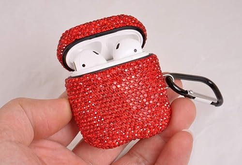 Miniatura 5 de Funda brillante con diamantes para AirPods con llavero, funda protectora a prueba de golpes de brillo premium con strass compatible con la caja de