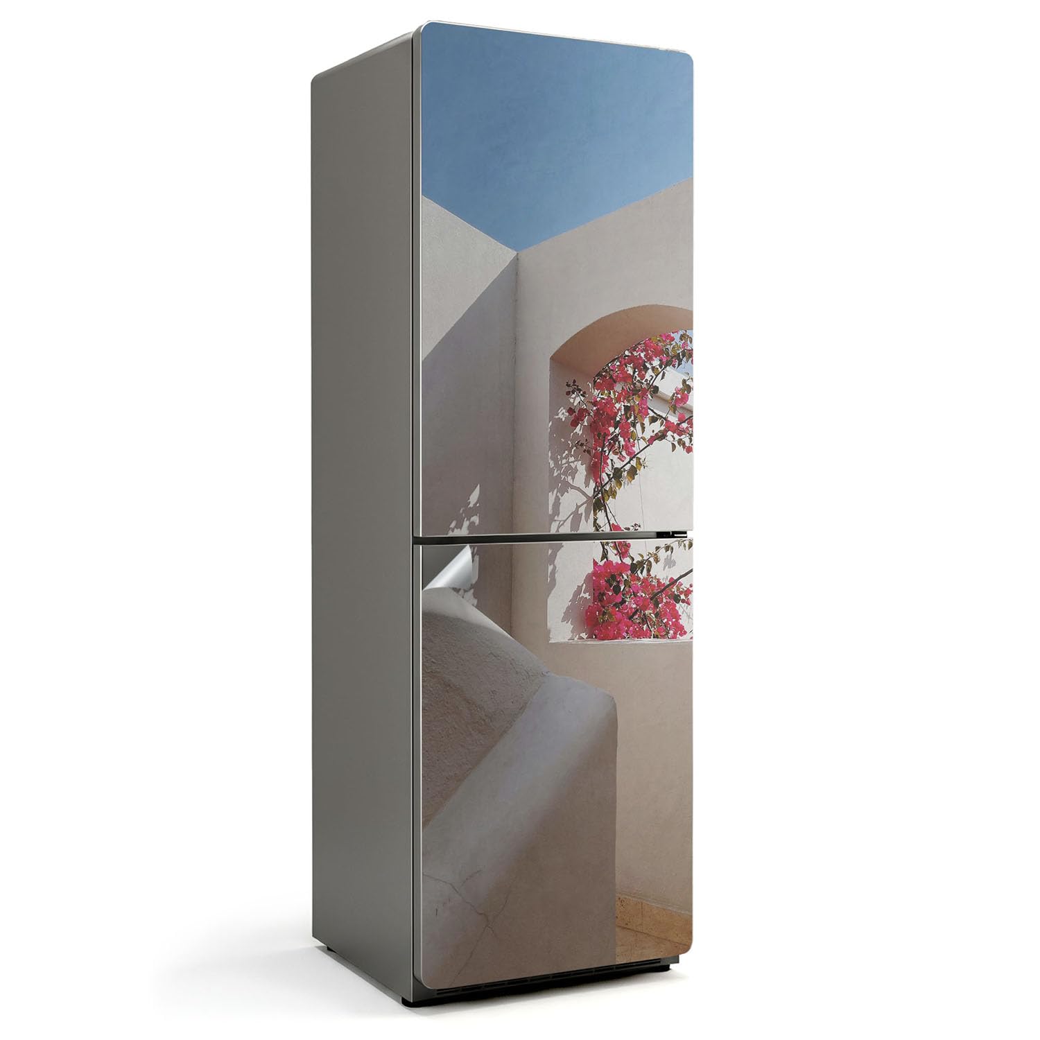 Sticker frigo architecture et végétation 60x190 cm pour une cuisine nature