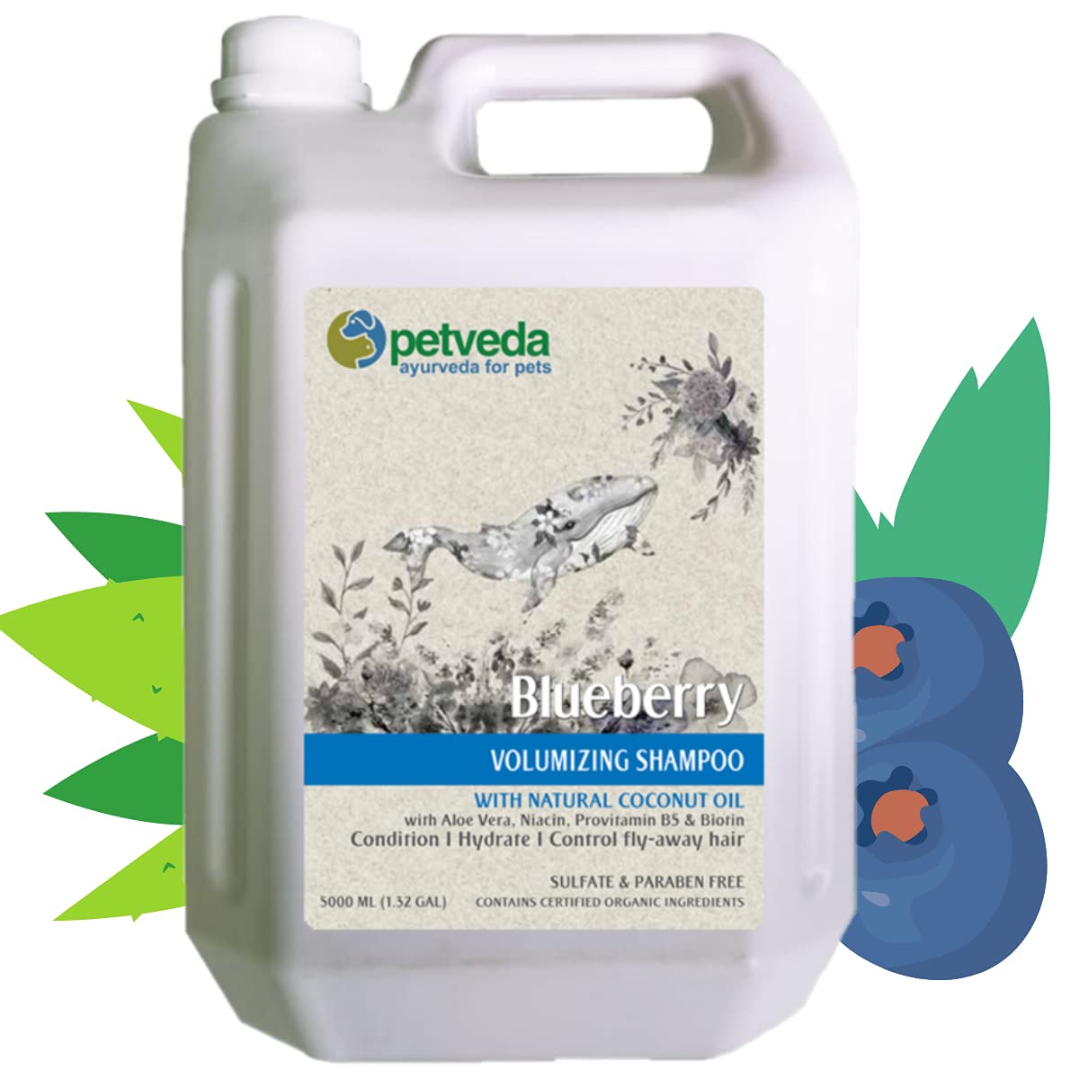 PETVEDA Ayurvedic Blueberry Conditioning & Volumizing Professional Pet Salon Suphate Free Shampoo (5 Litre) for Dogs & Cats (5000ml) (B07SLQ2Y4P) Amazon Price History, Amazon Price Tracker