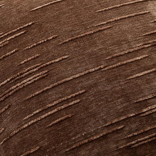 Image of Foindtower Pack of 2 Slubby Textured Chenille Throw Decorative Pillow Covers Square Accent Solid Cushion Cover Cozy Soft Farmhouse Pillow Case for Couch Sofa Bedroom Living Room 22x22 Inch,Red Brown