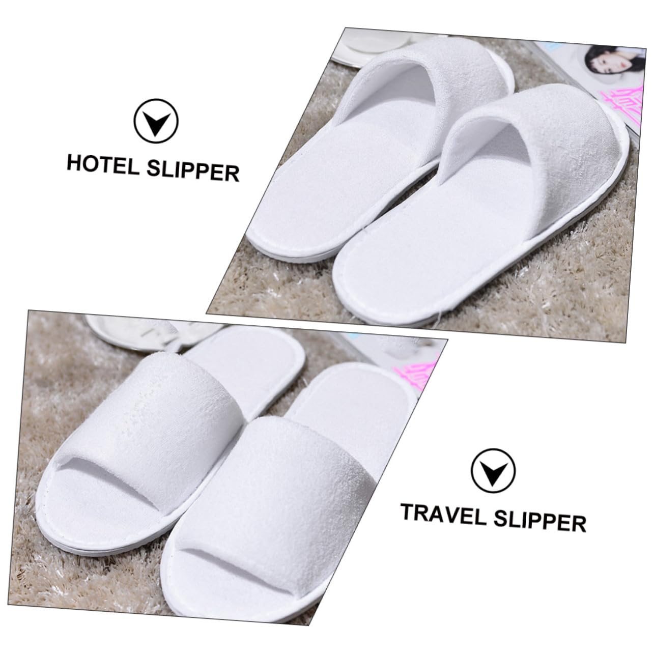LIFKOME Pantofole Hotel Monouso Bianco Antiscivolo 10 Paia per Viaggi Spa Casa