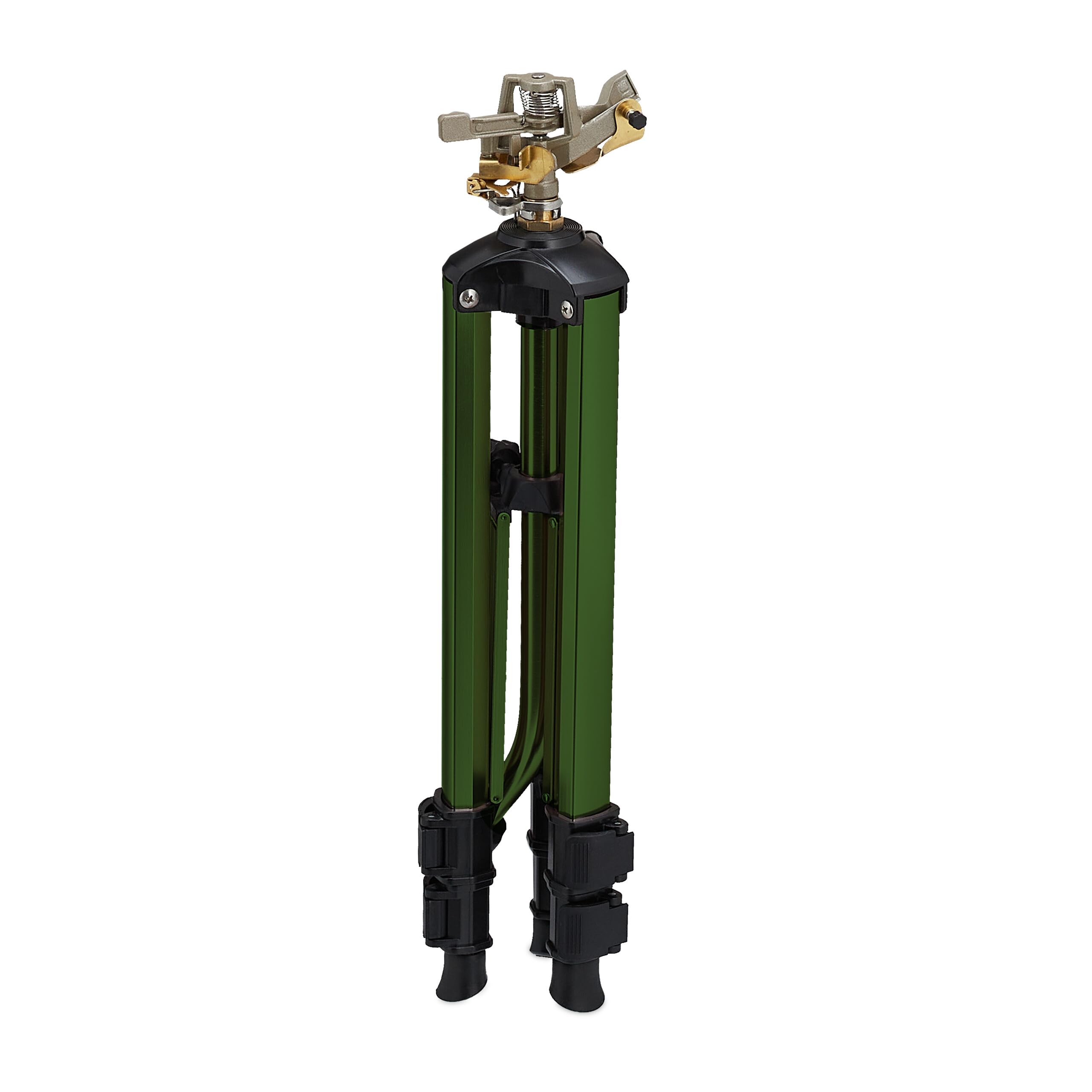 Relaxdays Irrigatore da Giardino, Gittata di 9 m, Angolo di Irrigazione da 0-360° Innaffiatore a Settore, Verde Nero