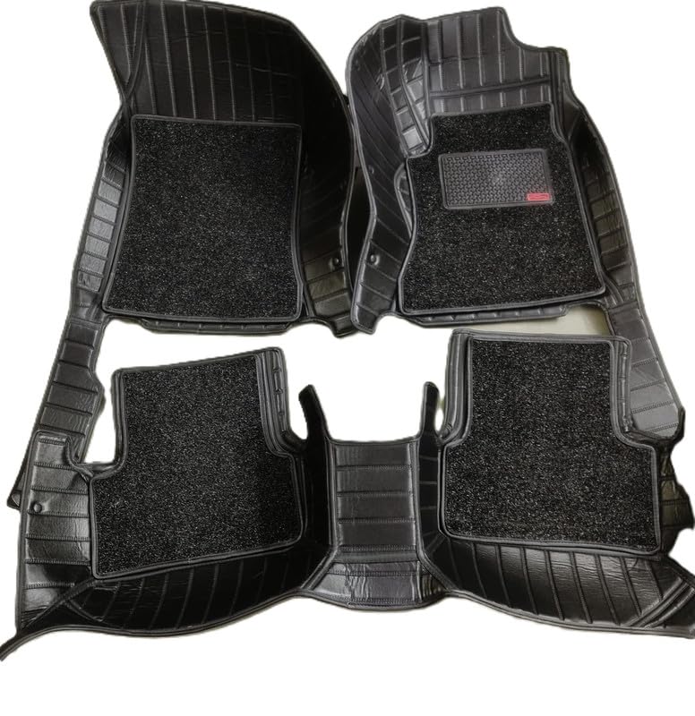 Image of MINANSH 9D Premium Leatherette Car Foot Mat for Mahindra XUV 3XO | Luxurious & Elegant Look | 100% Waterproof and Dust Proof | Custom Fitted 9D Car Floor Tray Mat - Full Black