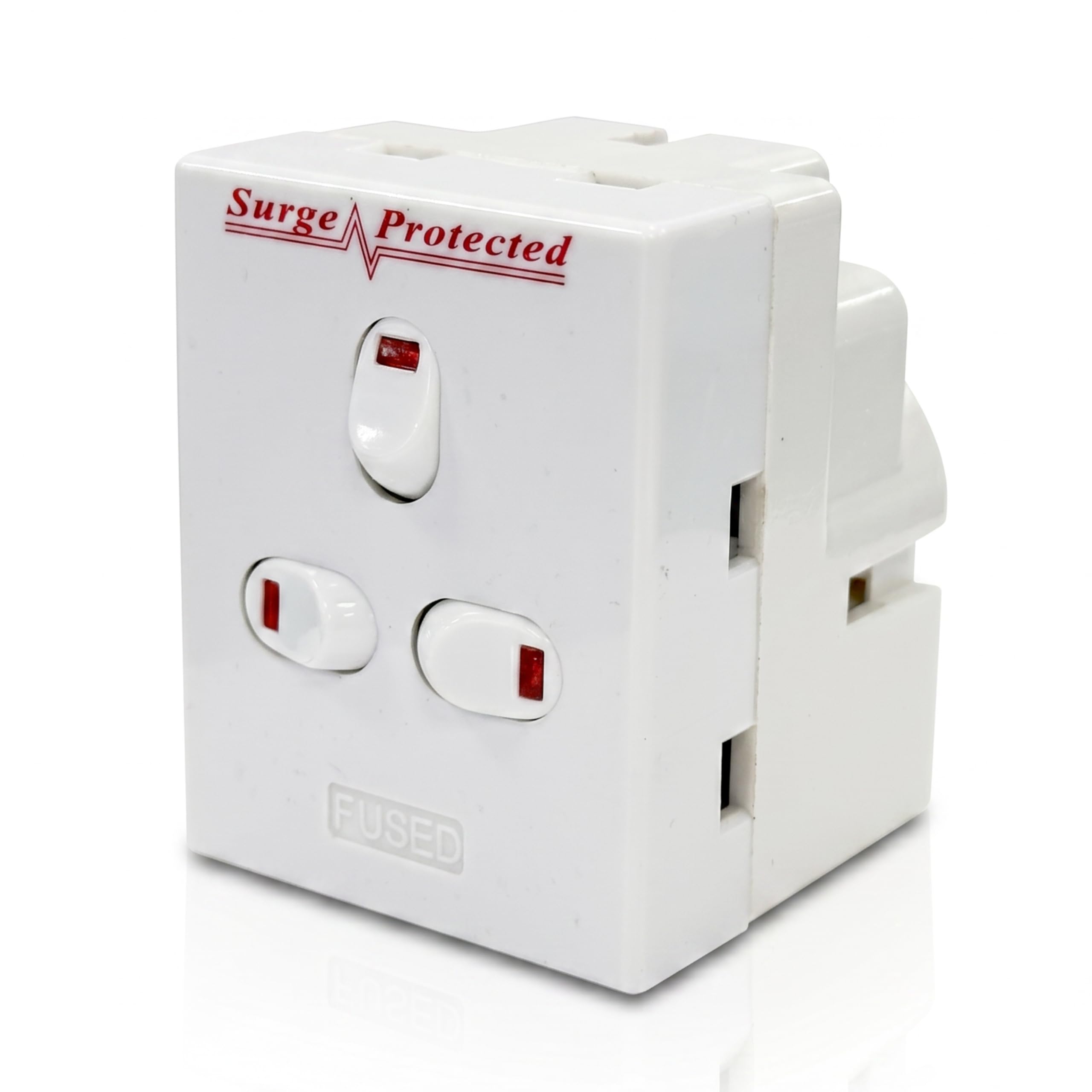 3 Way Multi Plug Adapter | Uk 3 Pin Multi Plug Adaptor | Individually Switched Fuse | S3waspscx2 5022822180246