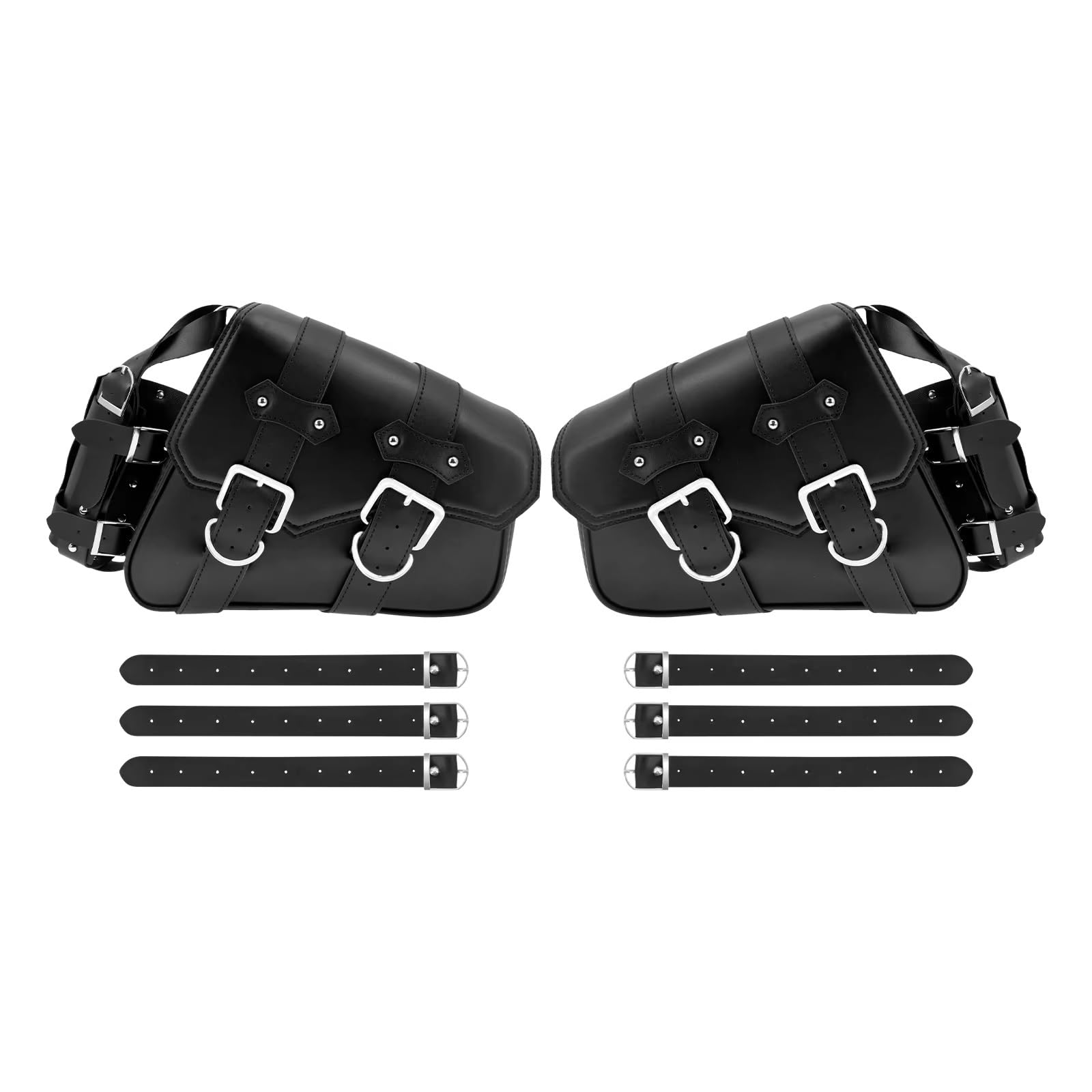 Alforjas de PU para motocicleta y equipaje lateral negro compatible con Dyna Softail 8