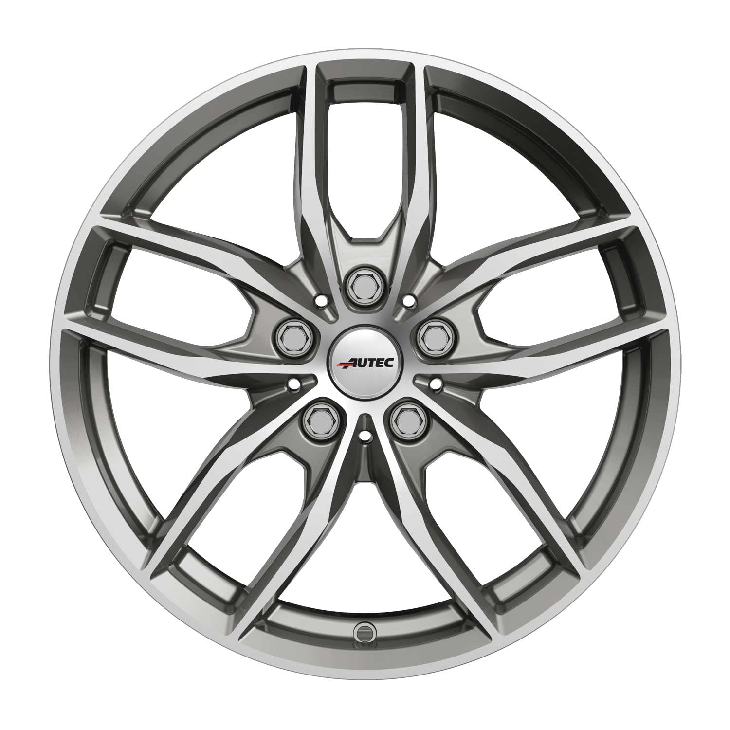 4x AUTEC Felgen Alufelgen BAVARIS 8.0x19 ET57 5x112 Titansilber poliert kompatibel mit BMW 2er 1
