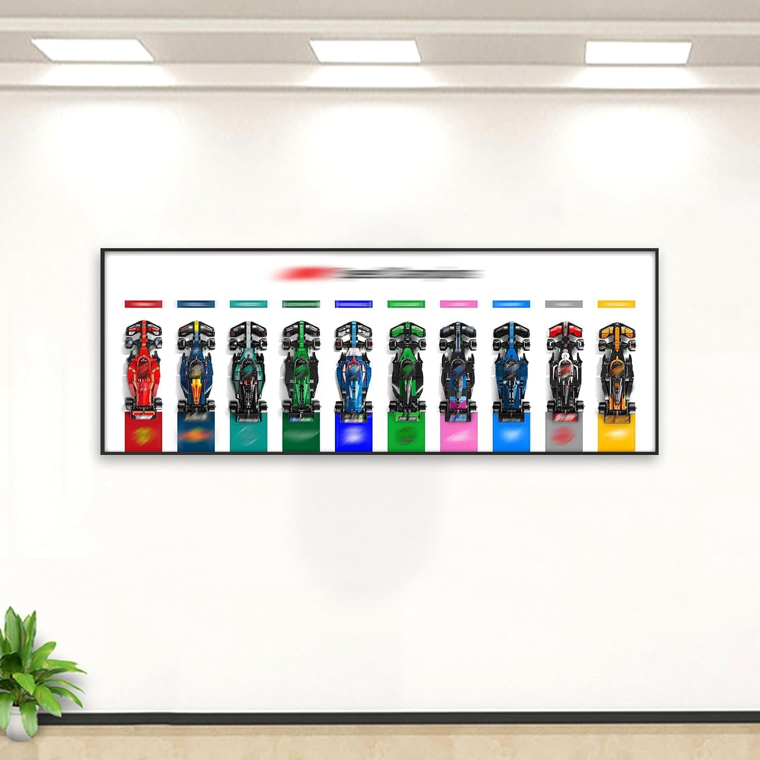 Photo 1 of **MISSING HARDWARE** WETCEAOM Display Wallboard Compatible with Lego Speed Champions 10-Car 66802 Display Frame Wall Mount(with Hook), Wall Art- Ideal Compatible with Lego Car Wall Mount Display (Model Not Included!)