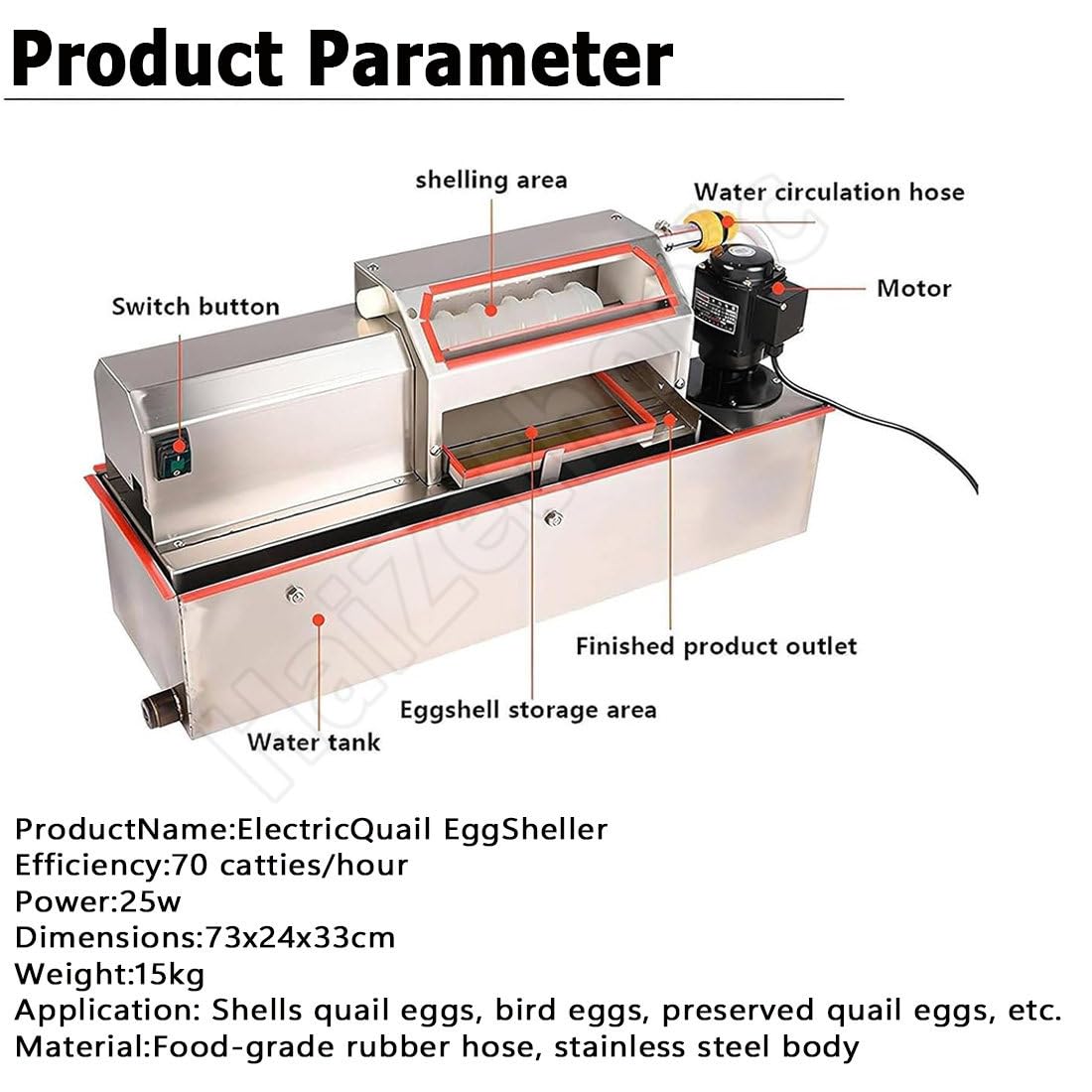 Máquina peladora automática de huevos de codorniz, peladora comercial de huevos hervidos, capacidad de 35 kg/h, herramienta de pelado de alta eficiencia, compacta, fácil de limpiar para el negocio