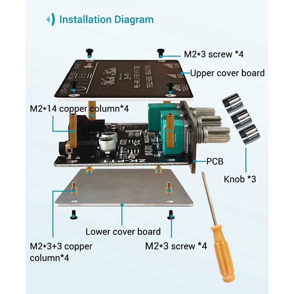 5X Carte de Décodeur Bluetooth 5.0 Carte D'Amplificateur de Pré-Module Stéréo à Faible Bruit à Double Canal -PT1