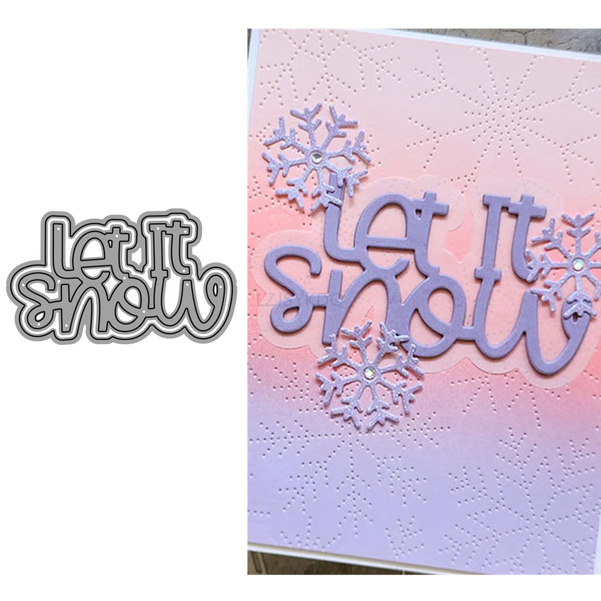 Let It Snow Die Cuts for Card Making, Christmas Metal Cutting Dies for Paper Scrapbooking, DIY Stencils for Album Party Wedding Festivals Decoration