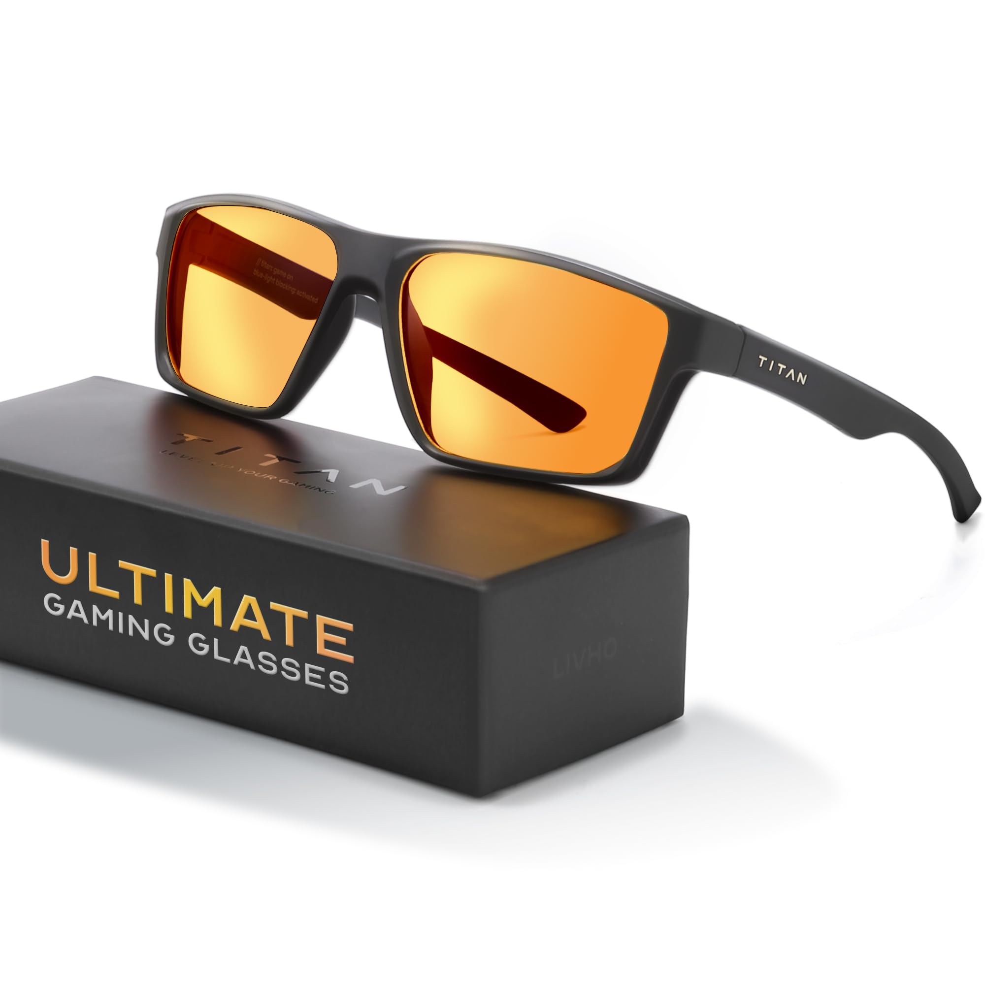 Gafas Titan Gaming para hombre, con protección UV400, antiluz azul y antifatiga visual.