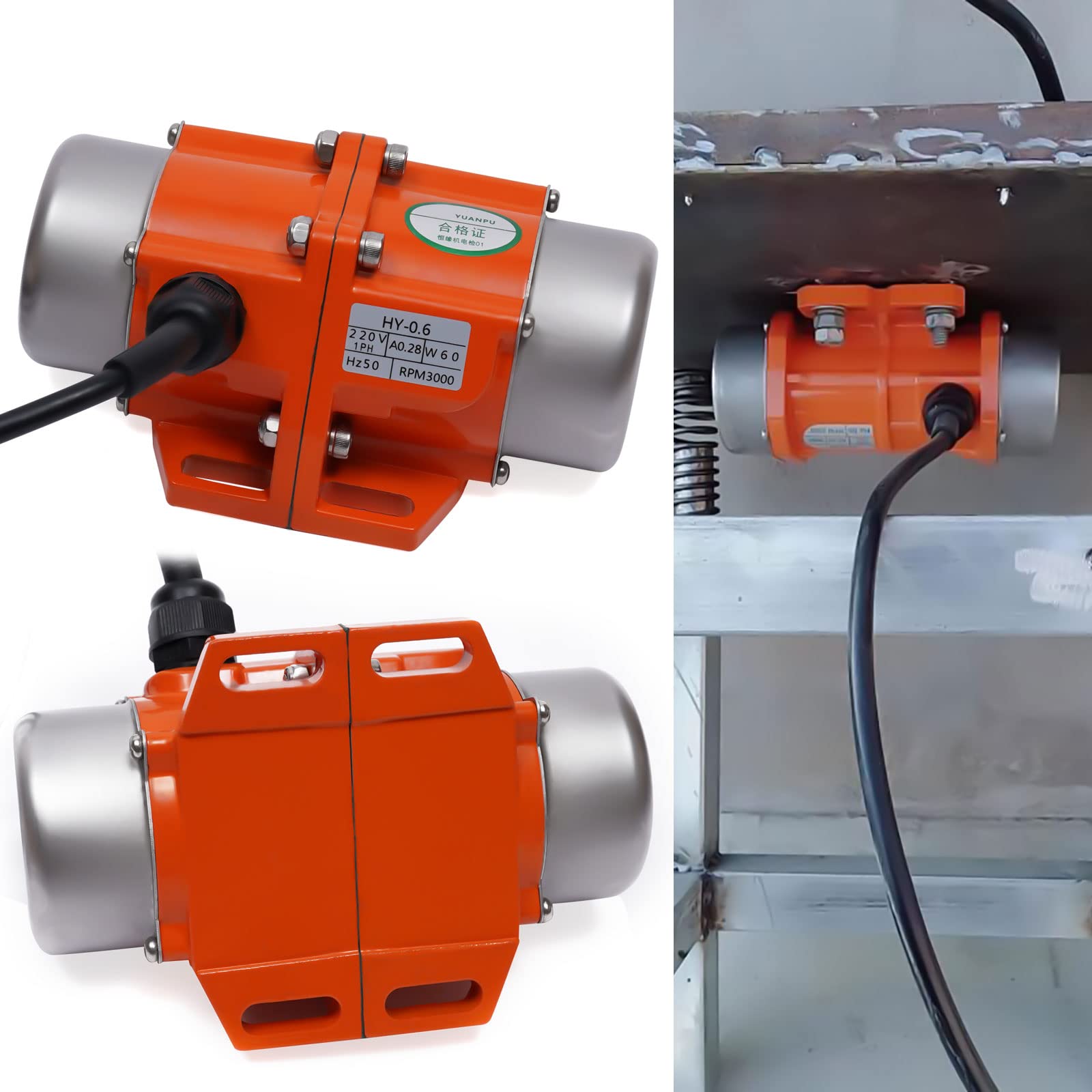AC Vibration Motor,Moteur Vibrateur à Béton 60W Vibrating Asynchronous Vibrator 220V 3000Rpm,Moteur vibrant en alliage d'aluminium Mines Métallurgie Charbon