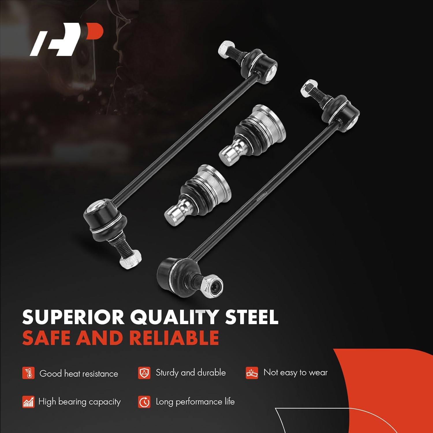 A-Premium Set of 10, Front Lower Ball Joint, Inner Outer Tie Rod End, Front & Rear Sway Bar Link, Compatible with Nissan Murano 2003-2004