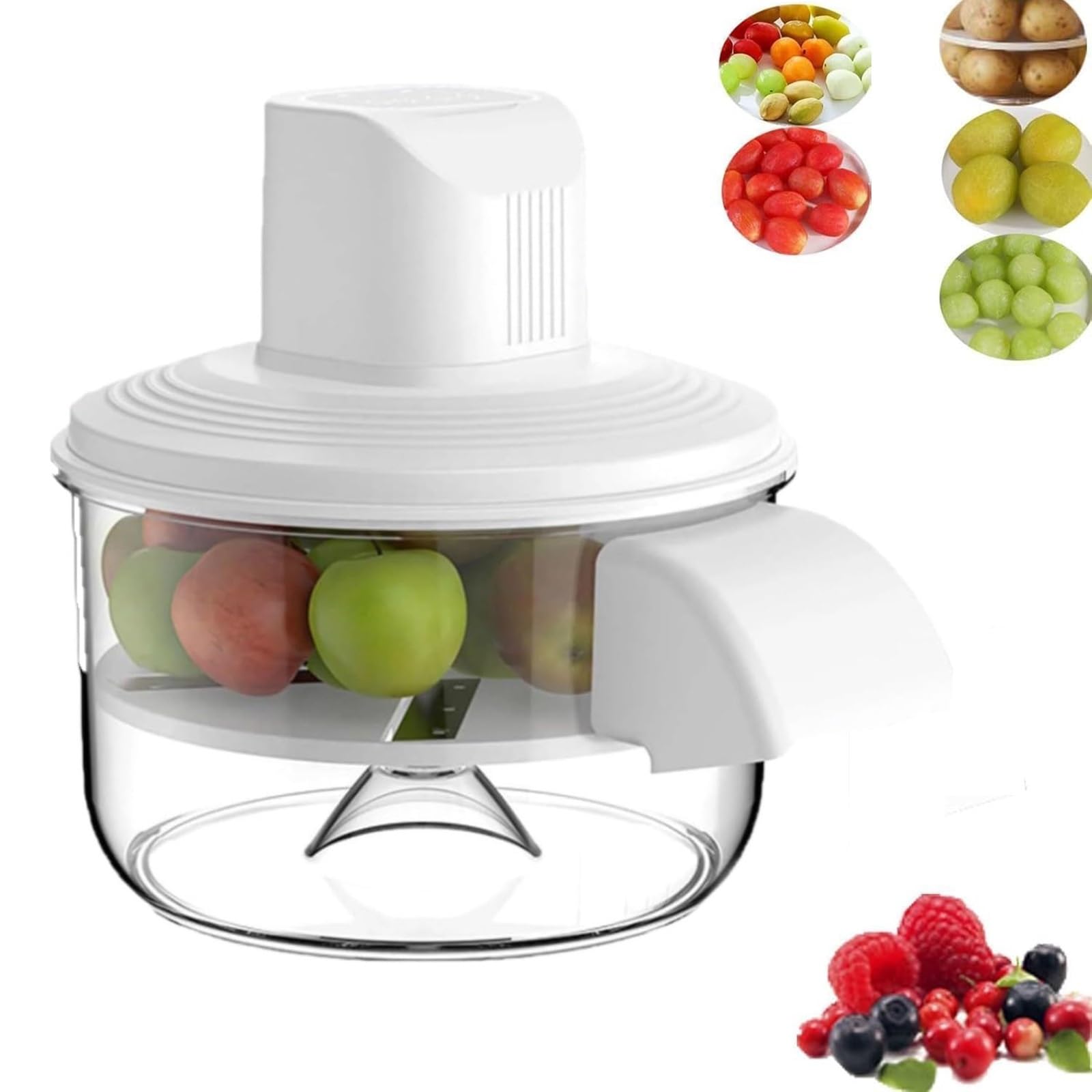 Pelador Eléctrico Inalámbrico, Eliminador Automático de Piel de Frutas y Verduras, Pelador de Ajos y Patatas Recargable for Cocina Casera | White