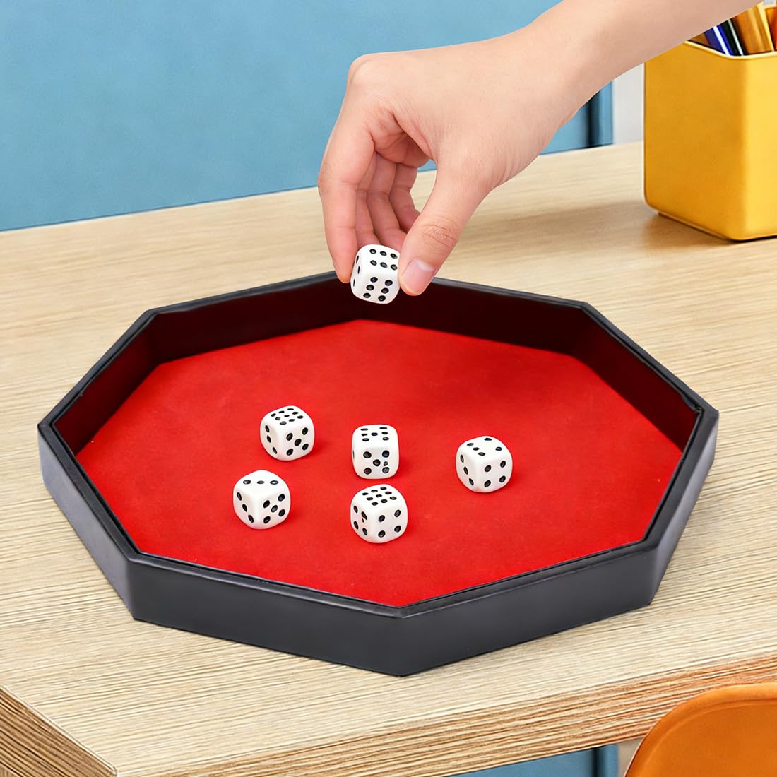 Planche à dés en cuir - Grand plateau à dés - Revêtement en cuir synthétique - Pour jeux de donjon crawler - Peut également être utilisée pour le rangement