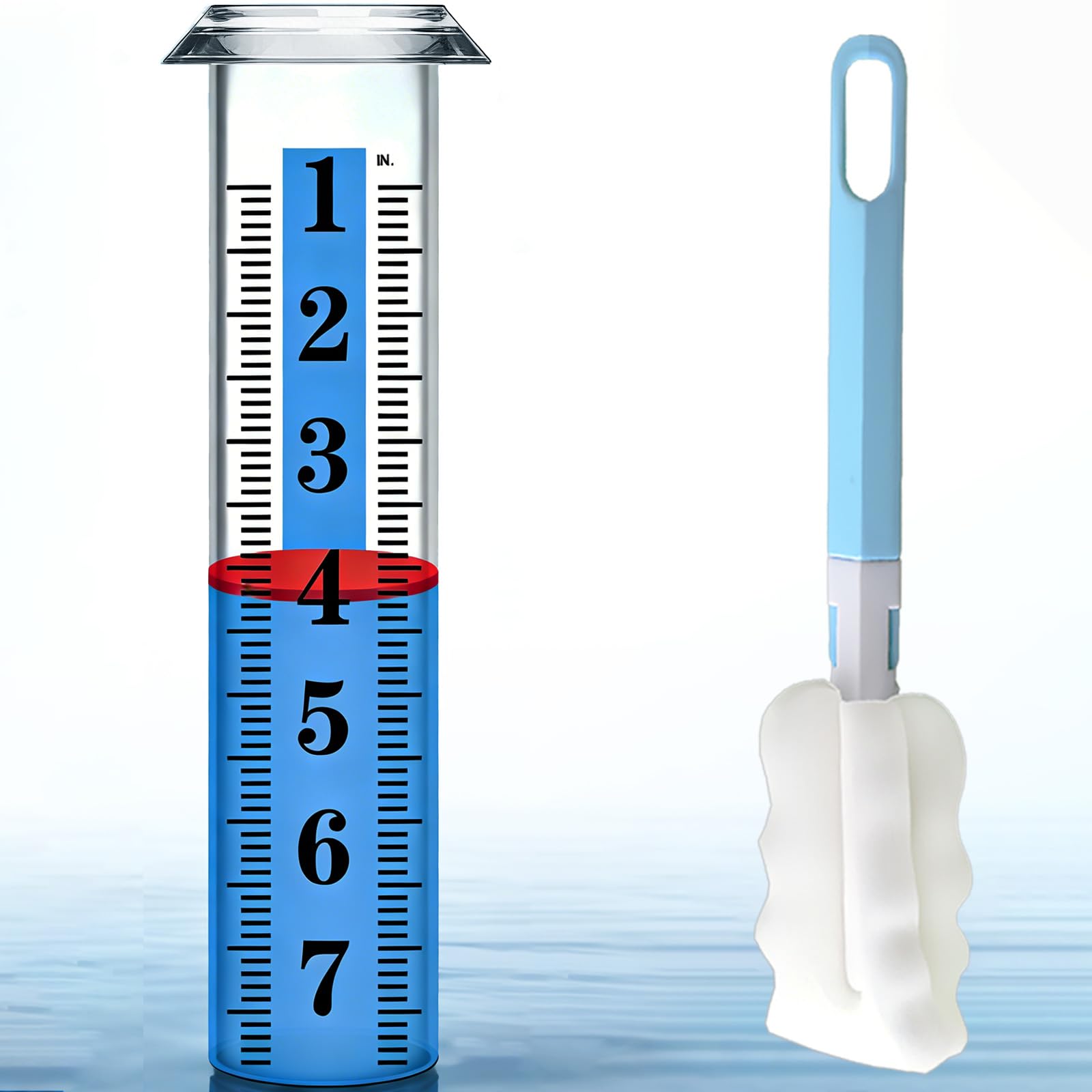 Pluviomètre de rechange précis avec bande bleue pour mesurer la pluie du jardin