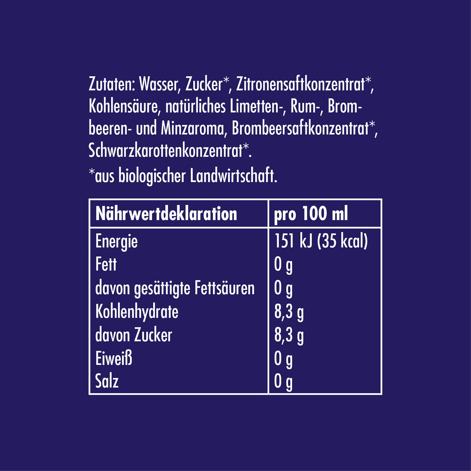 ORGANICS Minty Blackberry by Red Bull - 24er Palette Dosen - Bio-Erfrischungsgetränke mit - 100% natürliche Zutaten, EINWEG (24 x 250 ml)