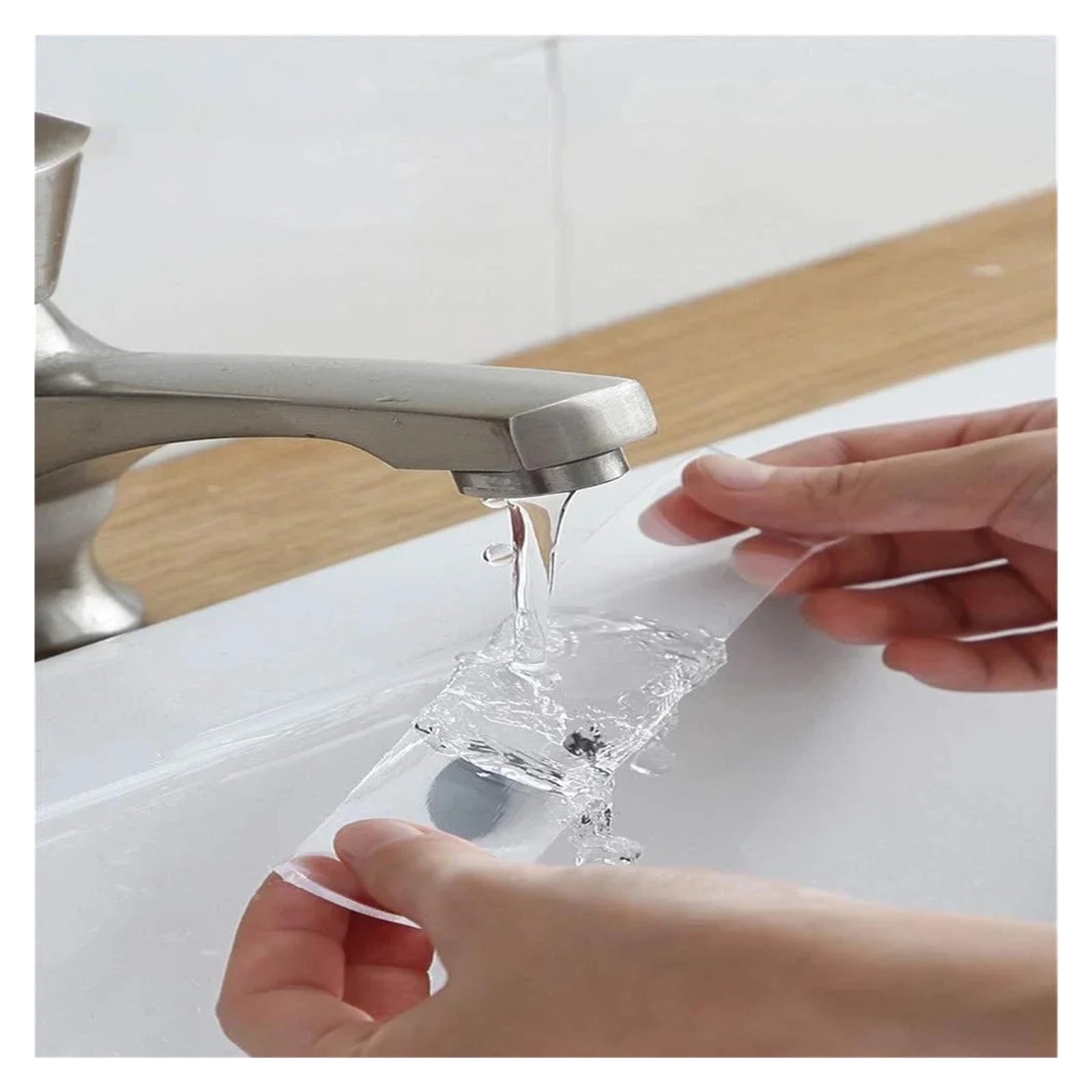 Nastro adesivo biadesivo trasparente, Nastro biadesivo da 1/5 m senza tracce for bagno, cucina, lavandino, rubinetto, adesivo in gel(Width 3 Cm,5 meters)