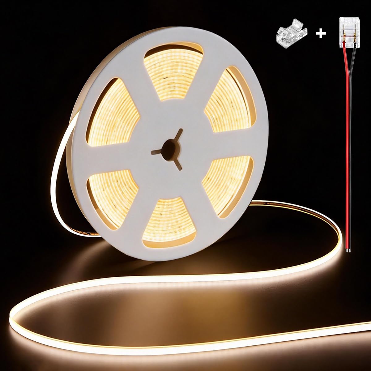 illuburg 24V COB LED Streifen Neutralweiß 4000K 5m 400LEDs/m CRI90+ Dimmbar Selbstklebend LED Strip Licht Band Leiste Kette