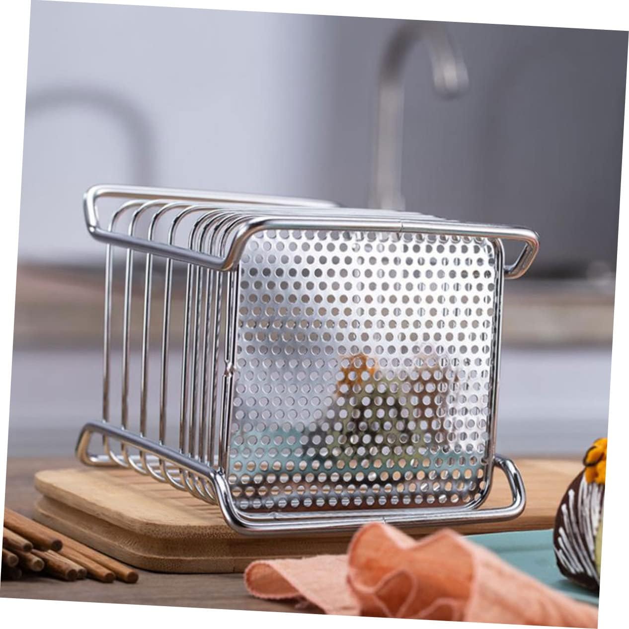 1Pc Chopsticks Storage Holder Kitchen Supply with Drain Design for Clean Utensils Space Saving Rack for Organizing Cutlery and Kitchenware Silver