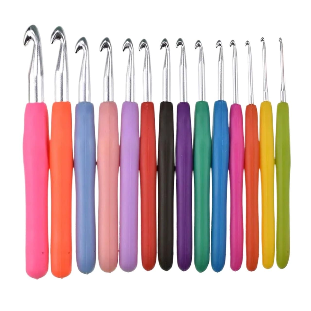 L6NqIAG Crochet Kit 14pcs Crochet Hooks Set Big Size Soft Handle Needles Yarn Weave Knitting Wool Machine Accessories