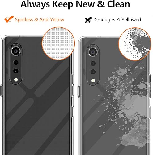 Miniatura 6 de SNOSHO Funda transparente para LG Velvet 5G, delgada y flexible de silicona TPU suave, antiarañazos, a prueba de golpes, funda protectora para LG